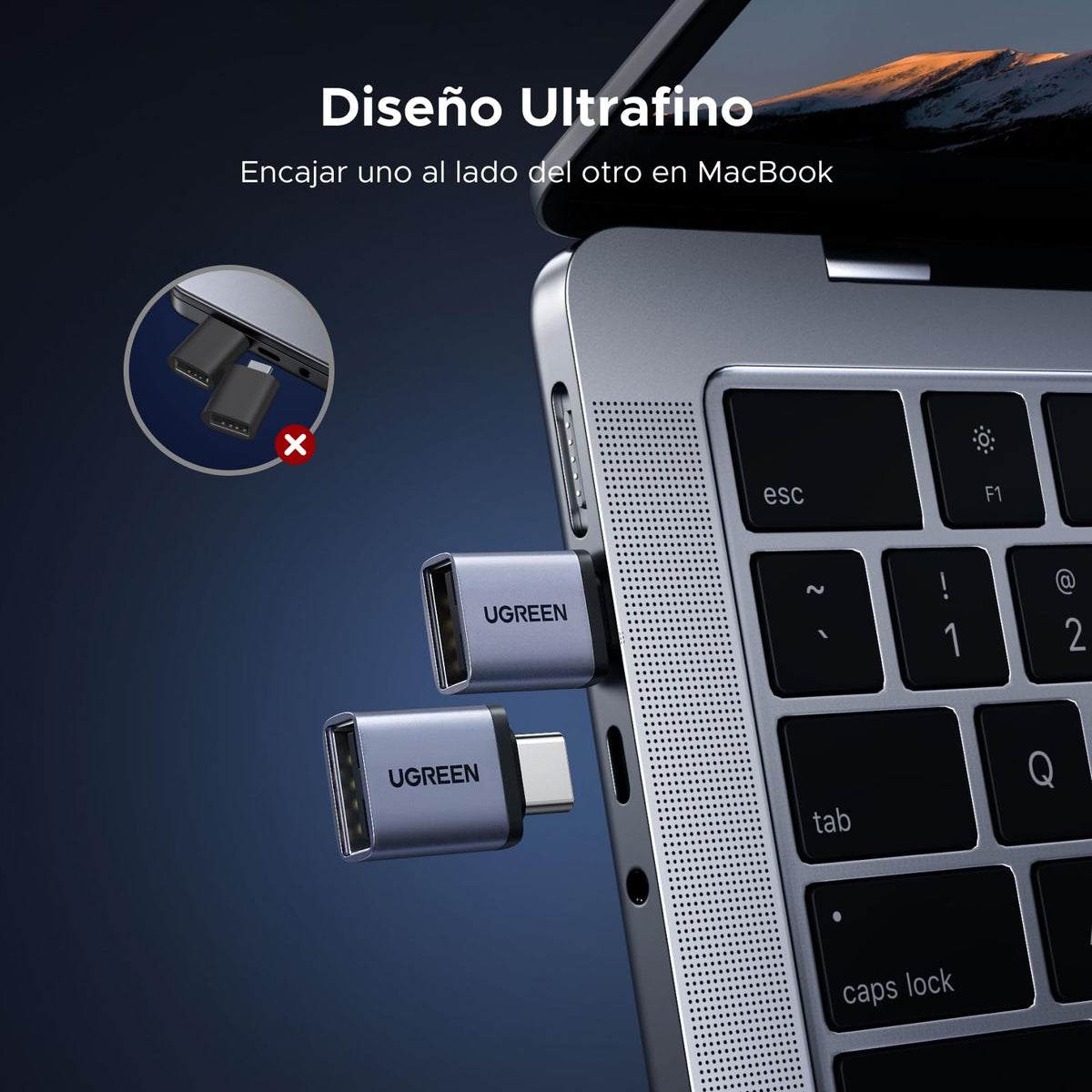 Adaptador USB C UGREEN Negro Macho a USB 3.0 (4 Unidades)