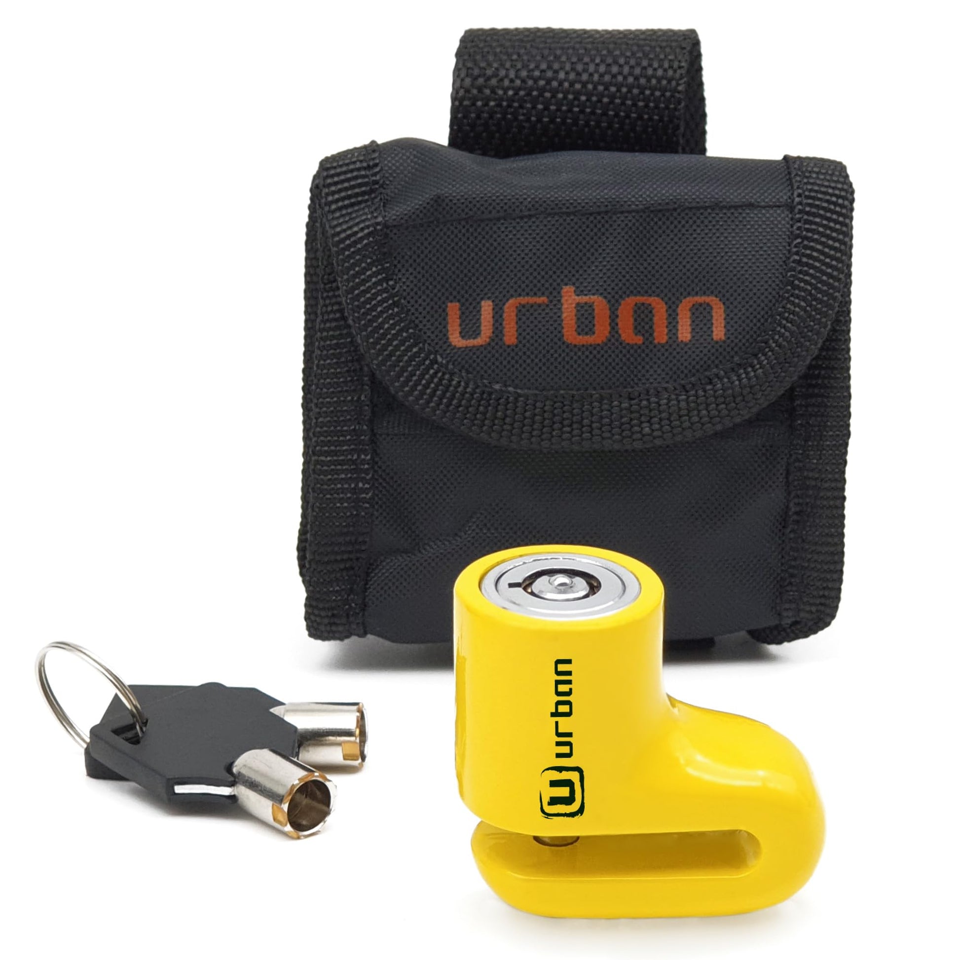 URBAN 564A - Candado de disco de motocicleta más compacto, ø5 mm, ligero y portátil, más visible, más disuasorio, acero, cerradura de freno universal antirrobo para motocicleta, scooter, bicicleta