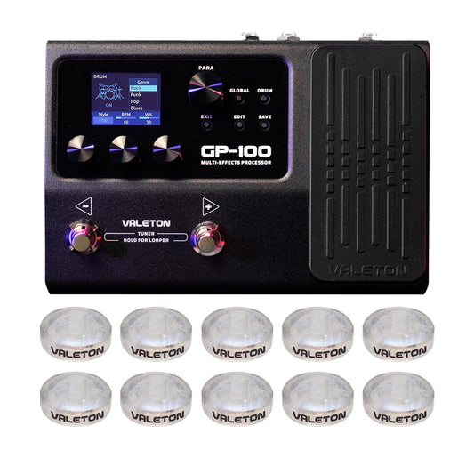 Pedal de Efectos de Guitarra VALETON Negro con 140 Efectos Integrados y 198 Presets para Hombre