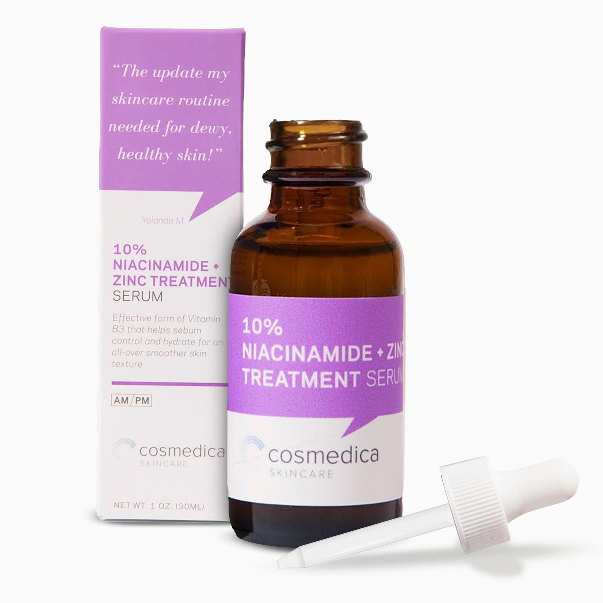 Cosmedica Skincare Ecokiwi SUERO DE NIACINAMIDA AL 10% + ZINC 1oz Cosmedica Skincare – Minimizador de poros, removedor de manchas oscuras, antienvejecimiento, tratamiento del acné para piel sensible brillante y juvenil