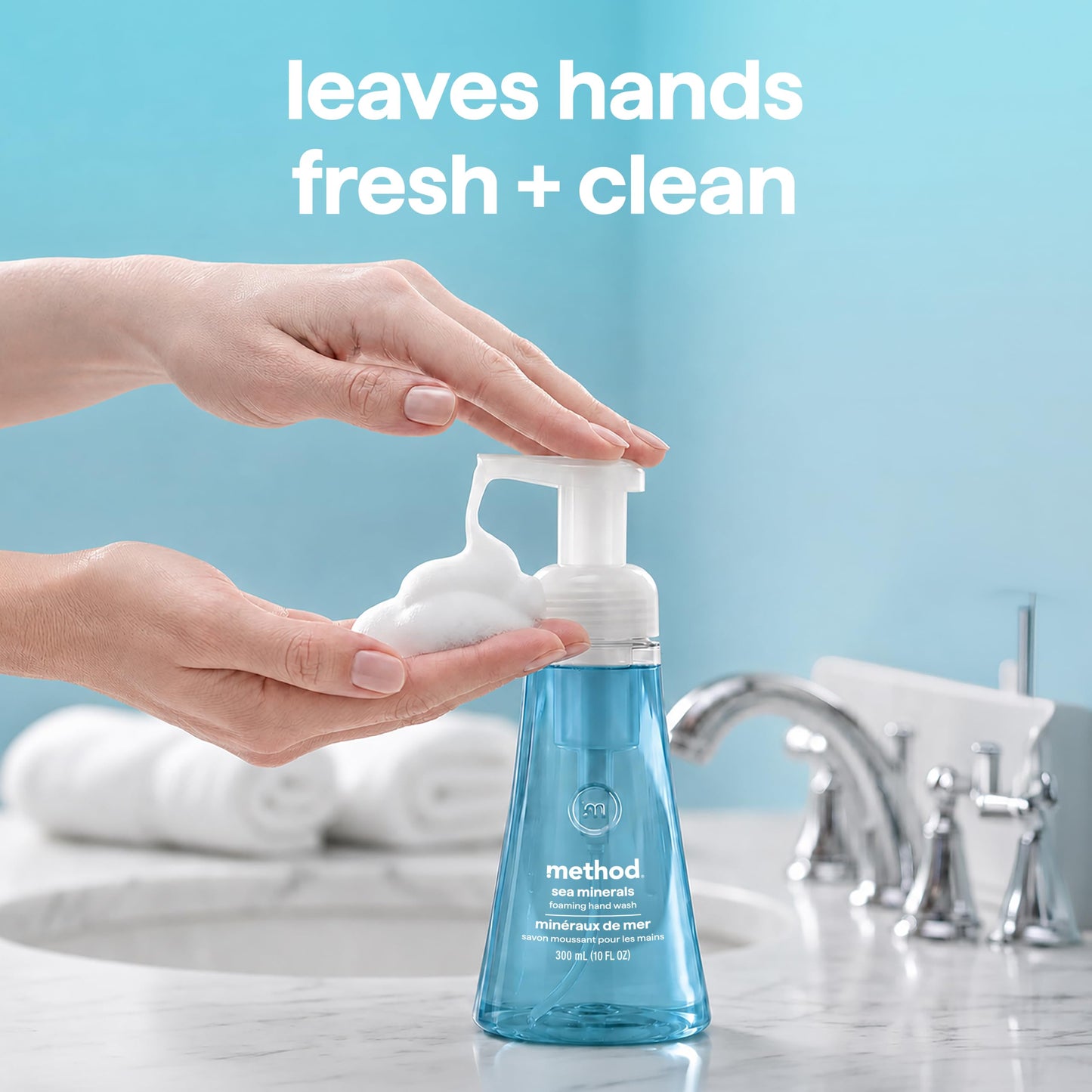 Method Jabón Líquido para Manos en Espuma, Sin Parabenos y Formulado Con Ingredientes Naturales, Minerales Marinos, 300 ml
