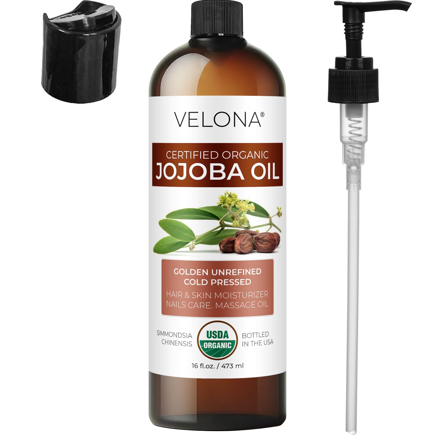 JOJOBA Oil Golden Organic Carrier UNREFINED Cold Pressed RAW Virgin (16oz)