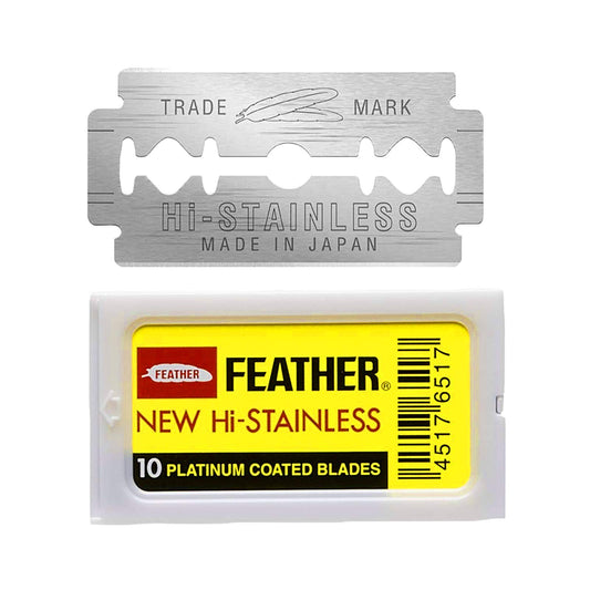 Feather 10 Razor Blades New Hi-Stainless Double Edge by Feather