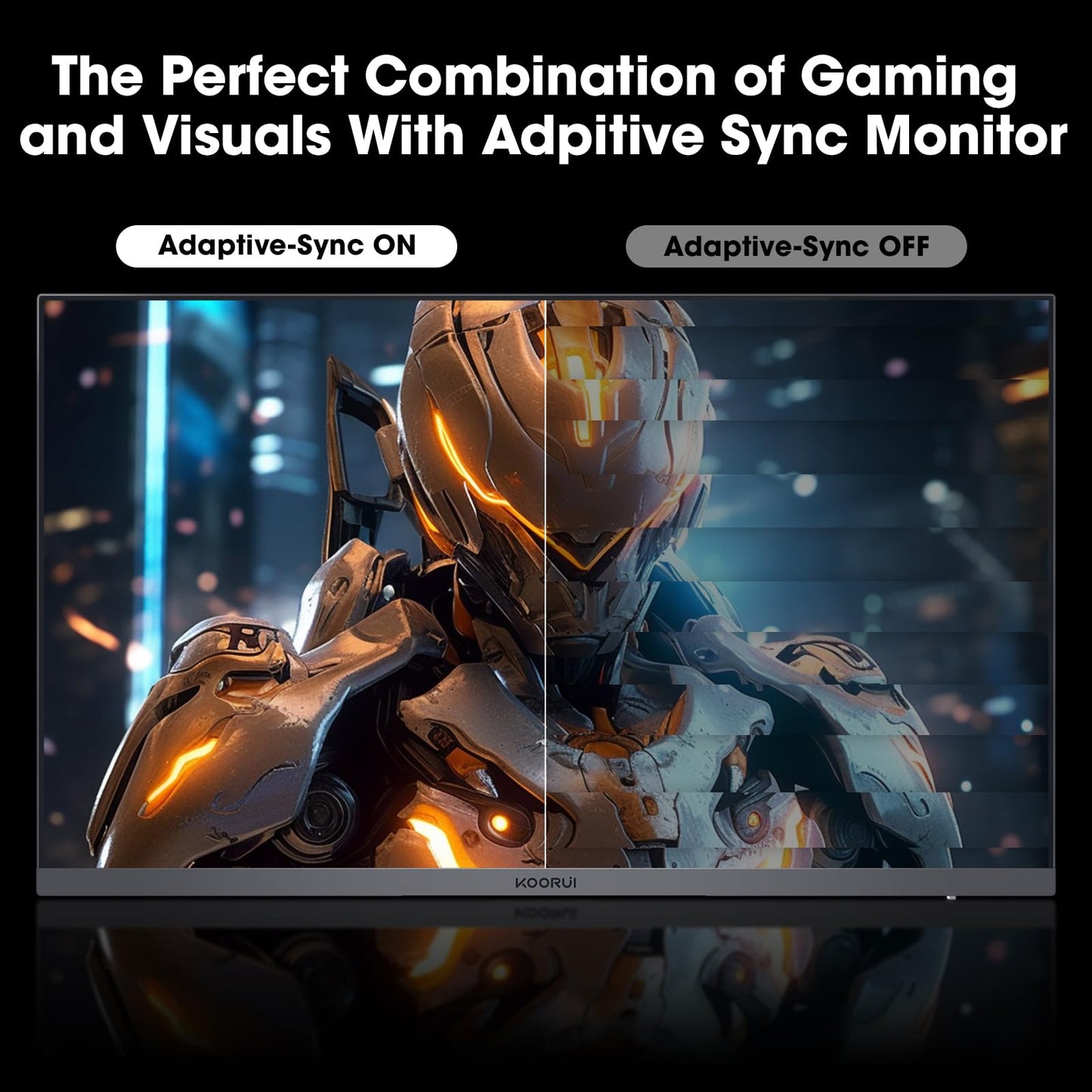 KOORUI Monitor de computadora Curvado de 24 Pulgadas, 180Hz FHD 1080P, visualización de 1 ms, 1500R VA, sincronización adaptativa, FreeSync Premium, HDR10, HDMI2.0X2 y DP1.2, Compatible con VESA