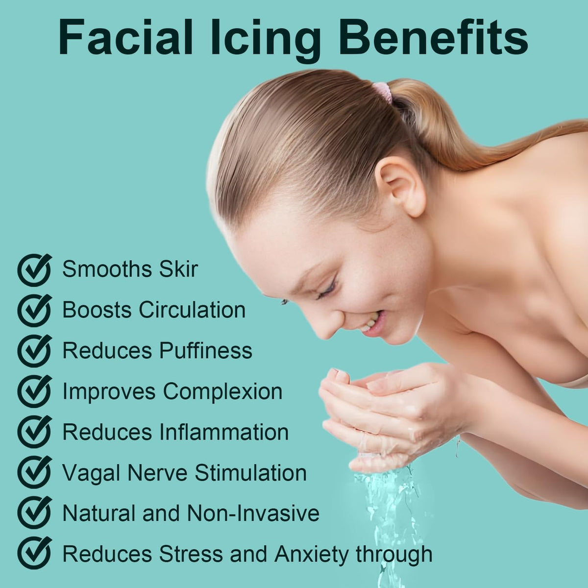 Aizami Baño De Hielo Facial, Recipiente Plegable Con Bandeja De Hielo Incorporada | Terapia De Hielo Facial Para Aliviar El Acné, Estimular El Nervio Vago Y Reducir Los Poros (Verde)