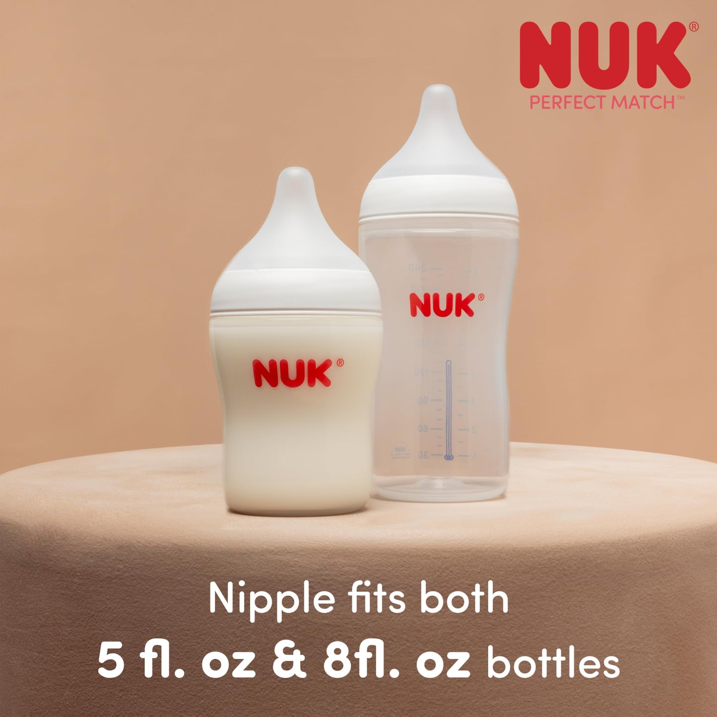 NUK Perfect Match Medium Flow 2 en 1 botella natural + anticólicos, 8 onzas (240 ml), paquete de 3