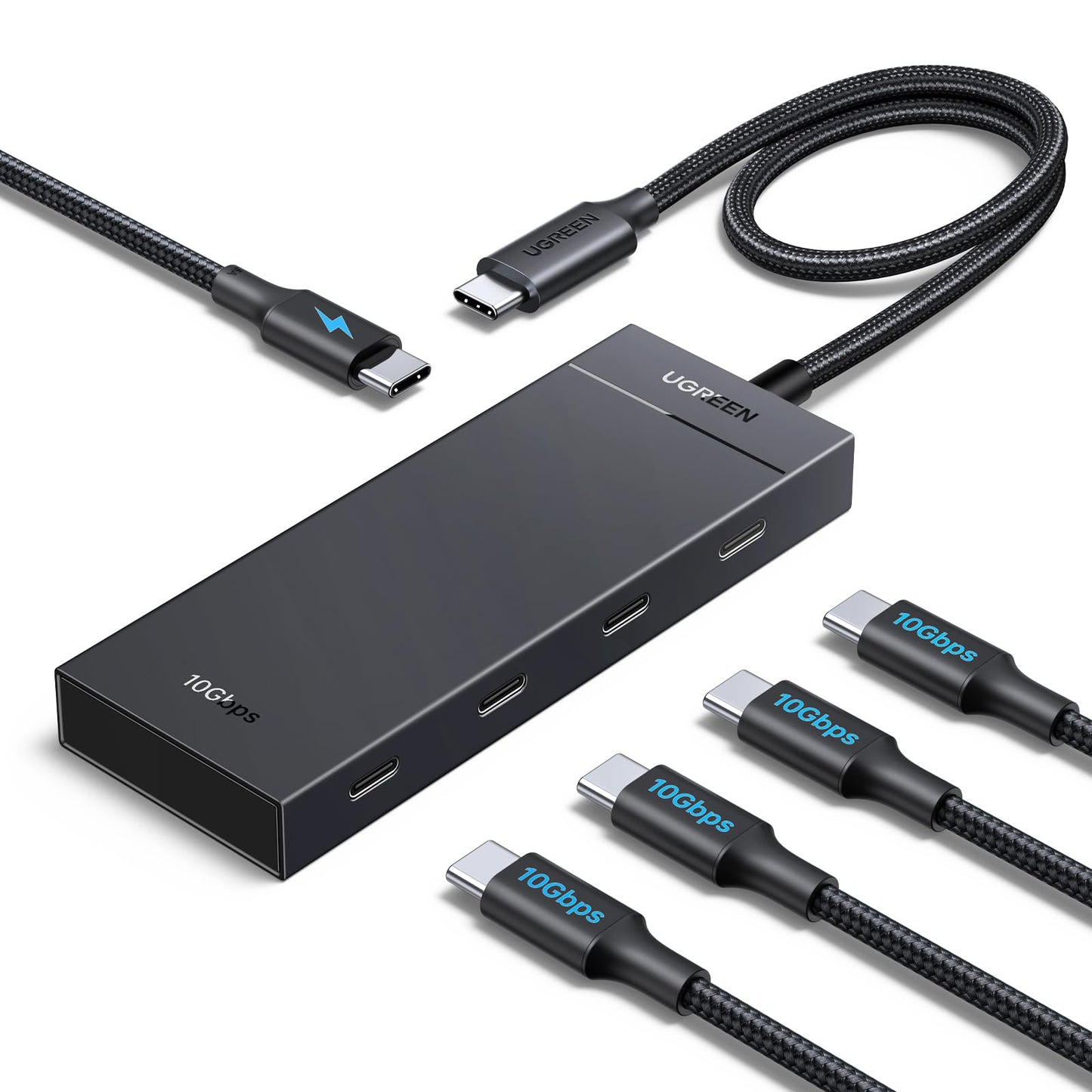 Hub USB C UGREEN 10 Gbps Negro 5 en 1 con Carga 100 W Compatible con MacBook, iPad y Más