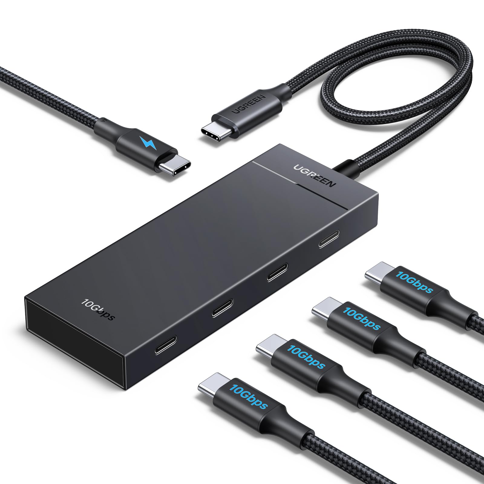 Hub USB C UGREEN 10 Gbps Negro 5 en 1 con Carga 100 W Compatible con MacBook, iPad y Más