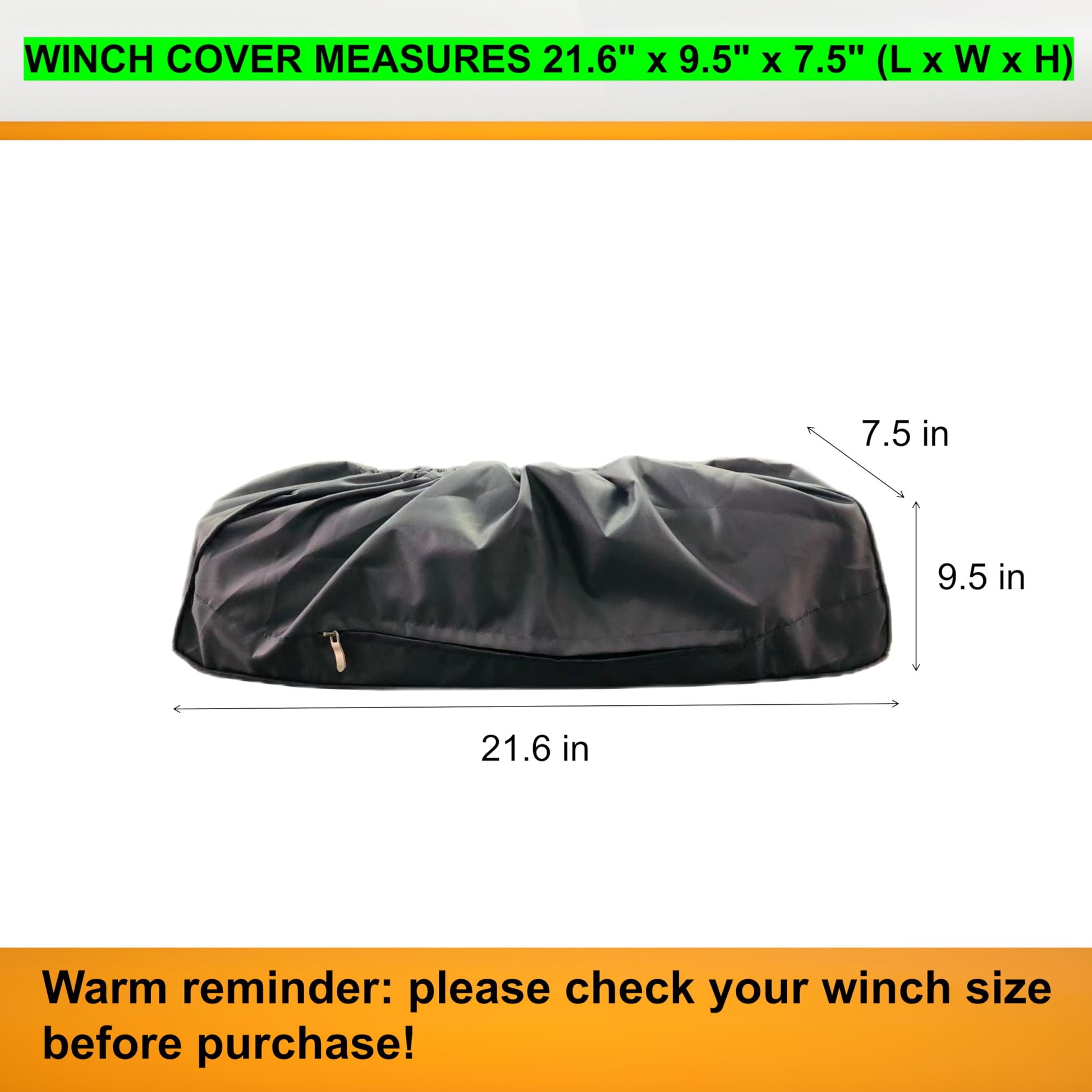 Cubierta para cabrestante, tela Oxford 600D resistente al agua, protector de cabrestante a prueba de polvo, ideal para cabrestantes eléctricos 8500-1650 libras Tamaño (21.6 x 9.5 x 7.5 pulgadas), gris