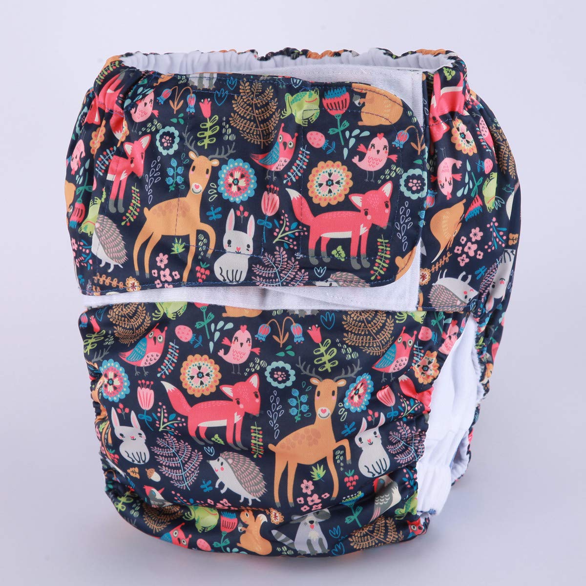 Pañal de tela grande para adolescentes y adultos, reutilizable, lavable para discapacidad con gancho y lazo (animal (grande de 26 a 50 pulgadas)