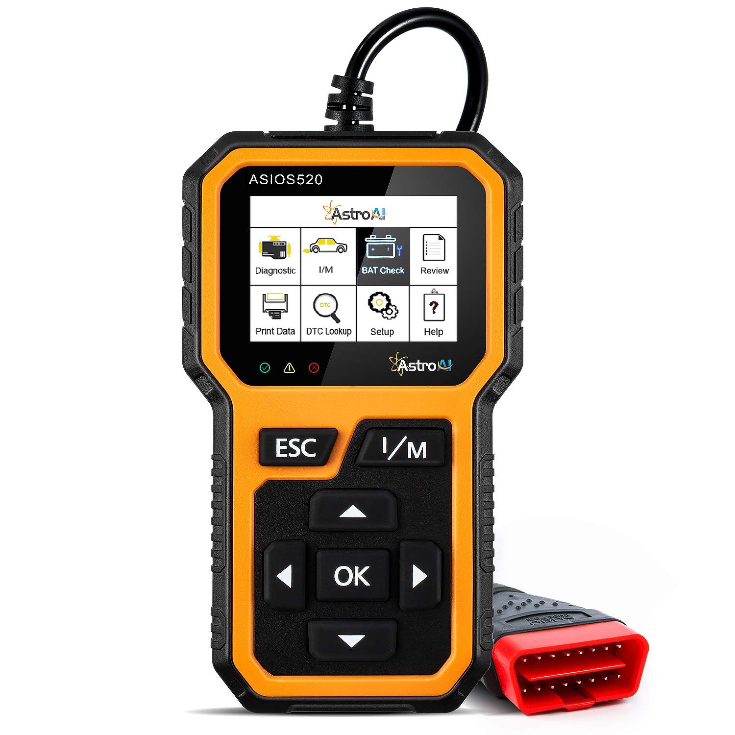 AstroAI OBD2 ASIOS520 Escáner Automotriz Professional, Lector de Códigos Universal, Scaner para Auto Herramienta de Diagnóstico con Pantalla de Color