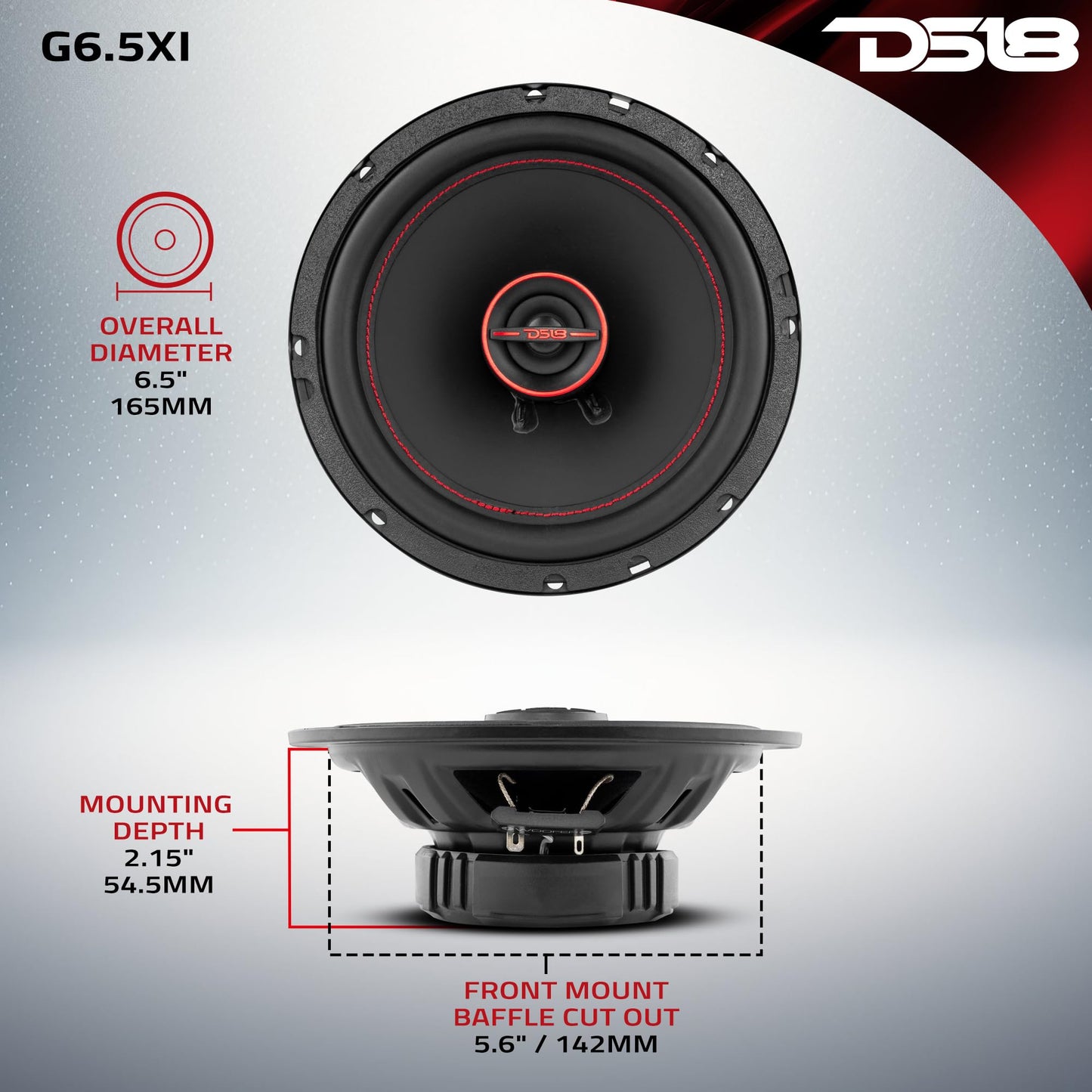 DS18 Dos TWETEERS DE CÚPULA Mylar Gen-X6.5 Altavoz coaxial - 6.5", 3 vías, 165W MAX, 50W RMS, Cono de Papel Negro, 4 ohmios, claridad inigualable por Otros Altavoces