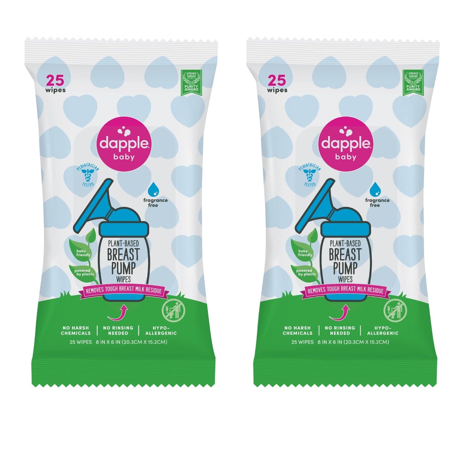Dapple Baby Toallitas limpiadoras para sacaleches, sin fragancia, 25 unidades (paquete de 2) – Toallitas de limpieza para sacaleches de viaje fabricadas en los Estados Unidos