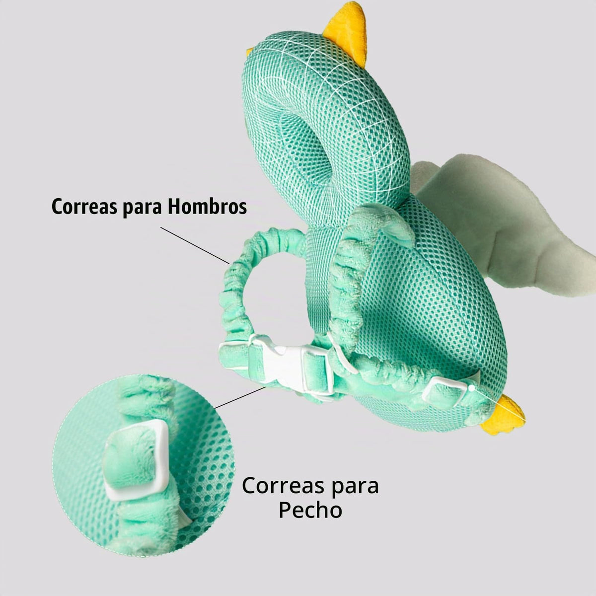 Protector de cabeza de bebé para niño pequeño, ajustable, protector de cabeza de bebé, almohadilla de seguridad (ángel)