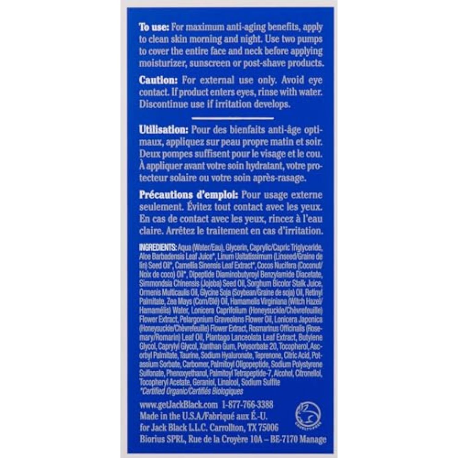 JACK BLACK - Suero para piel con potenciador de proteínas - ProSeries Men's Age Specialist Product, Peptides, Antioxidantes y Orgánico Omega-3, reduce los signos visibles de envejecimiento, mejora el tono de la piel, 2 oz