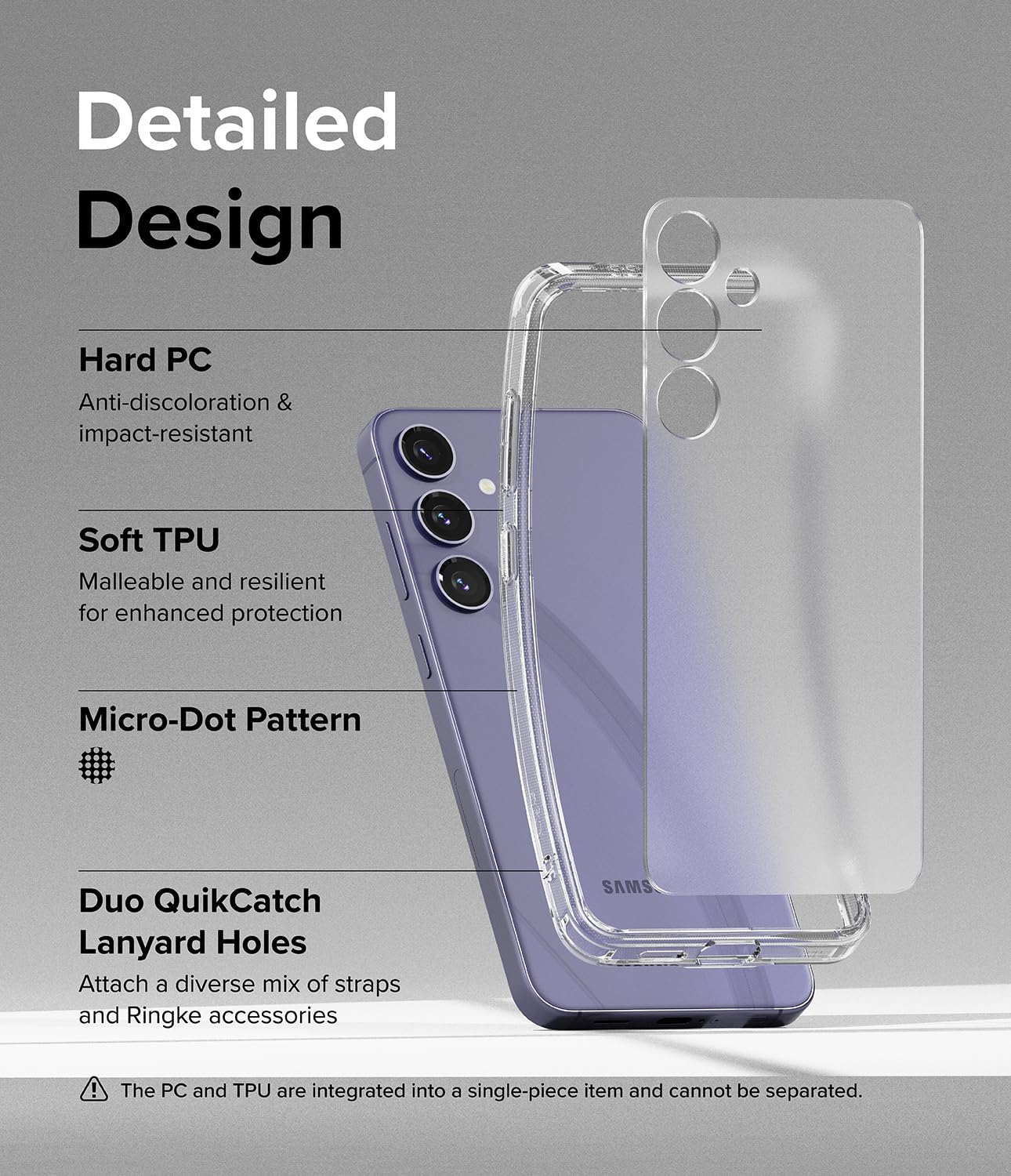 Funda Ringke Fusion Translúcida Mate Antihuellas para Samsung Galaxy S24 Plus 5G Matte Clear
