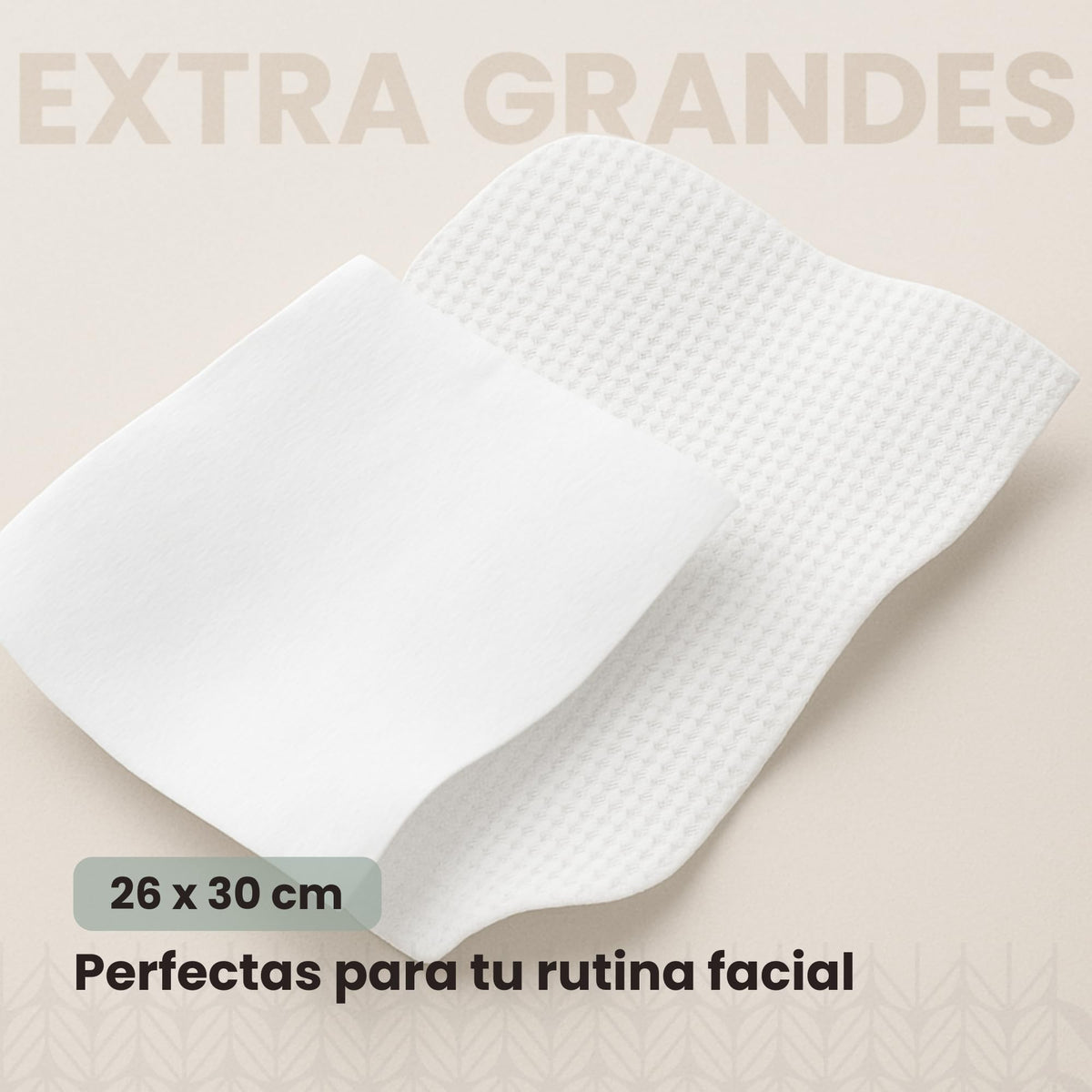 Elementa Toallas Faciales Secas Desechables Extra Grandes (Rostro Limpio y Sin Bacterias), Hipoalergénicas, 100% Biodegradables | Toallitas Desmaquillantes, Skin Care | 6 Paquetes con 50 Toallitas c/u