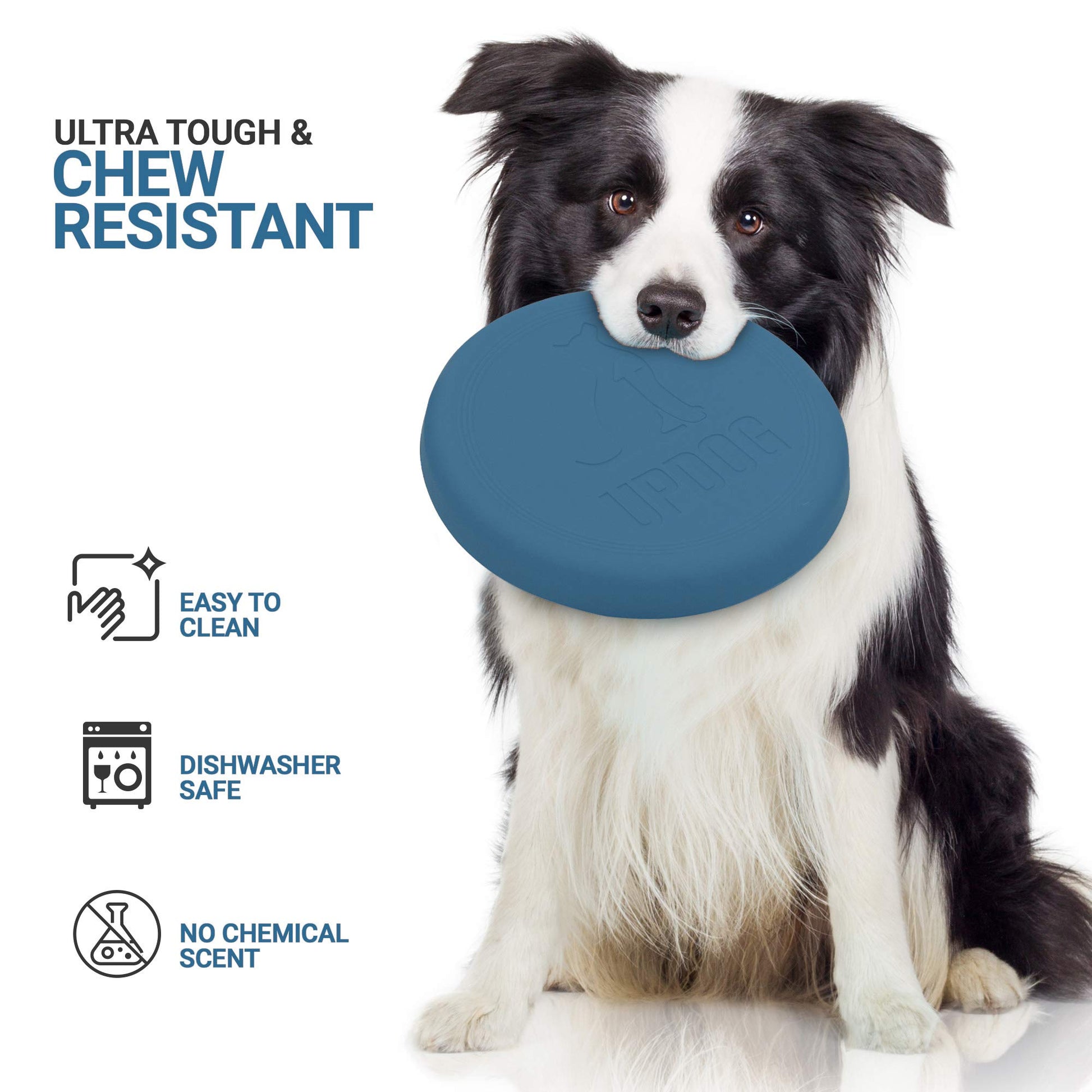 Frisbee para perros, fabricado en Estados Unidos, disco volador pequeño de 15,2 cm para perros (azul)