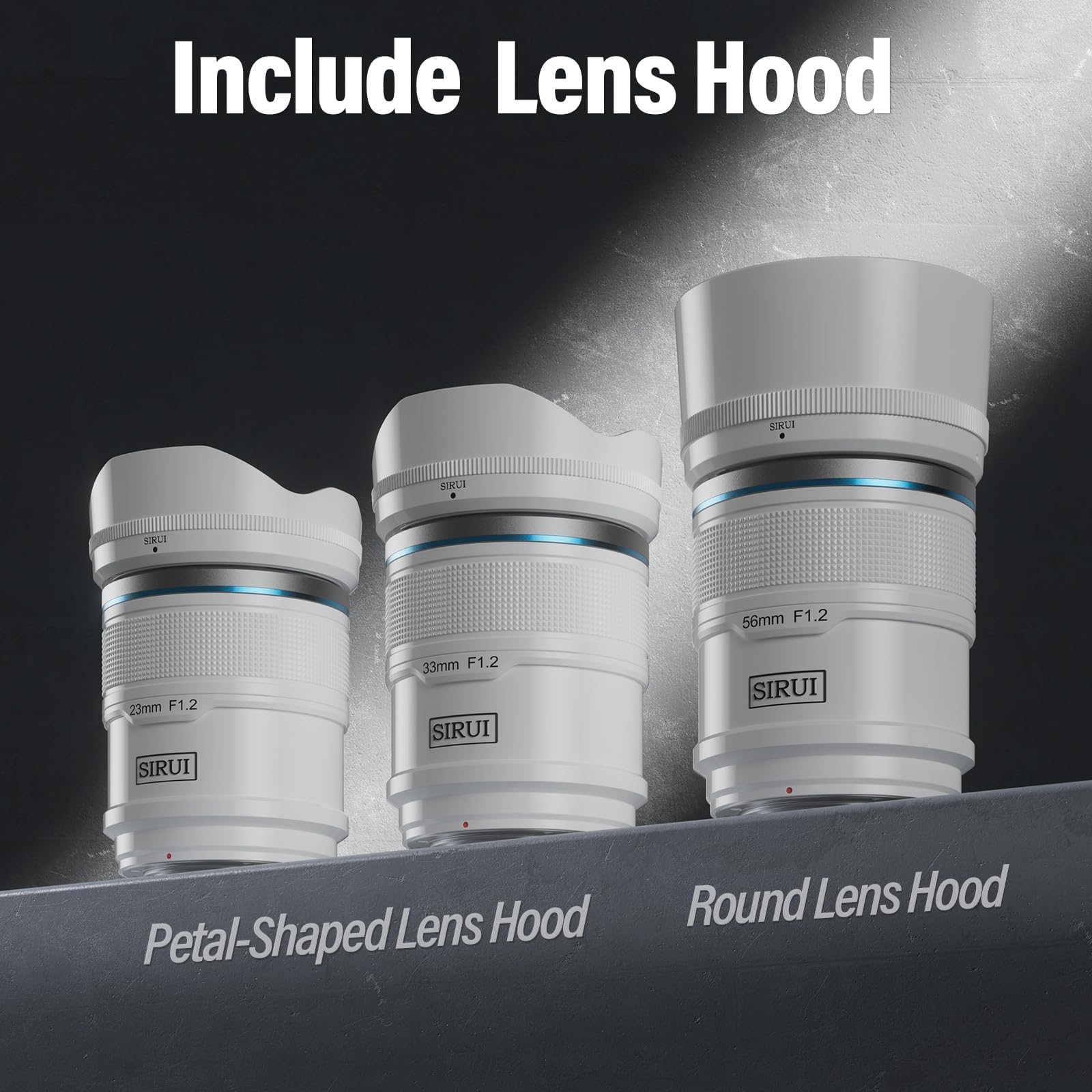 Sirui Sniper Autofocus Lens Set, F1.2 Gran Angular APS-C Camera Lens for A5 A6 A7 FX A9 ZV-E Series (E Mount, White)