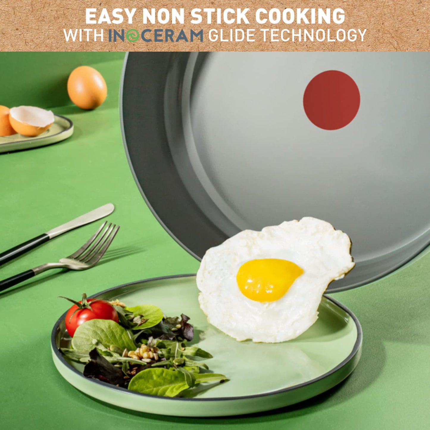 Juego de Sartenes Tefal Negro de Aluminio Reciclado con Revestimiento Antiadherente