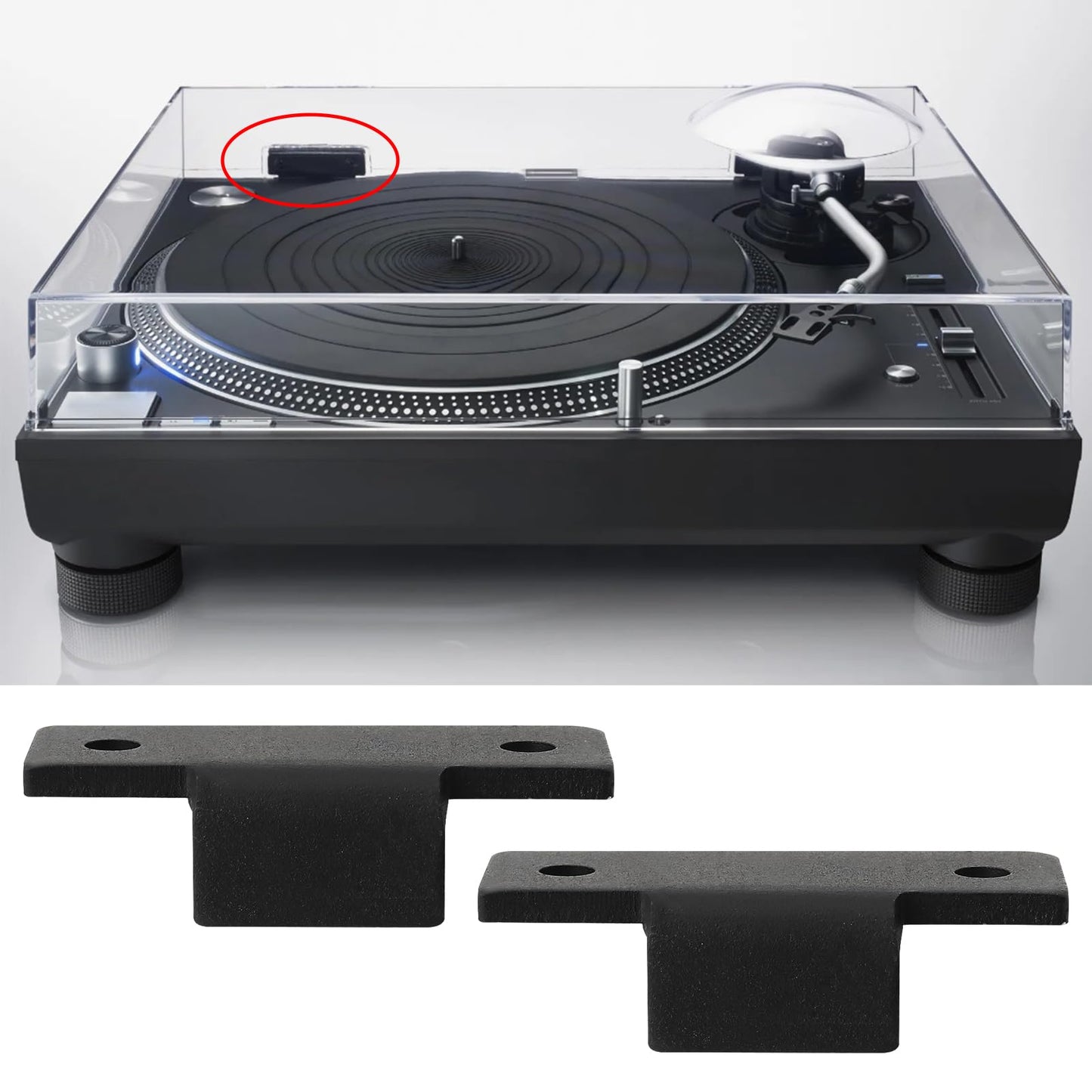 Micro Traders - Kit de reparación de bisagras de cubierta antipolvo compatible con Technics SL-D2 3200 B2 D3 Q3 y más modelos, piezas de repuesto de fácil instalación