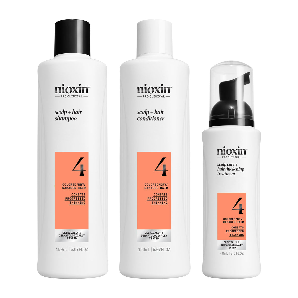 Kit Sistema 4 Nioxin Rojo Cabello Teñido Dañado y Débil