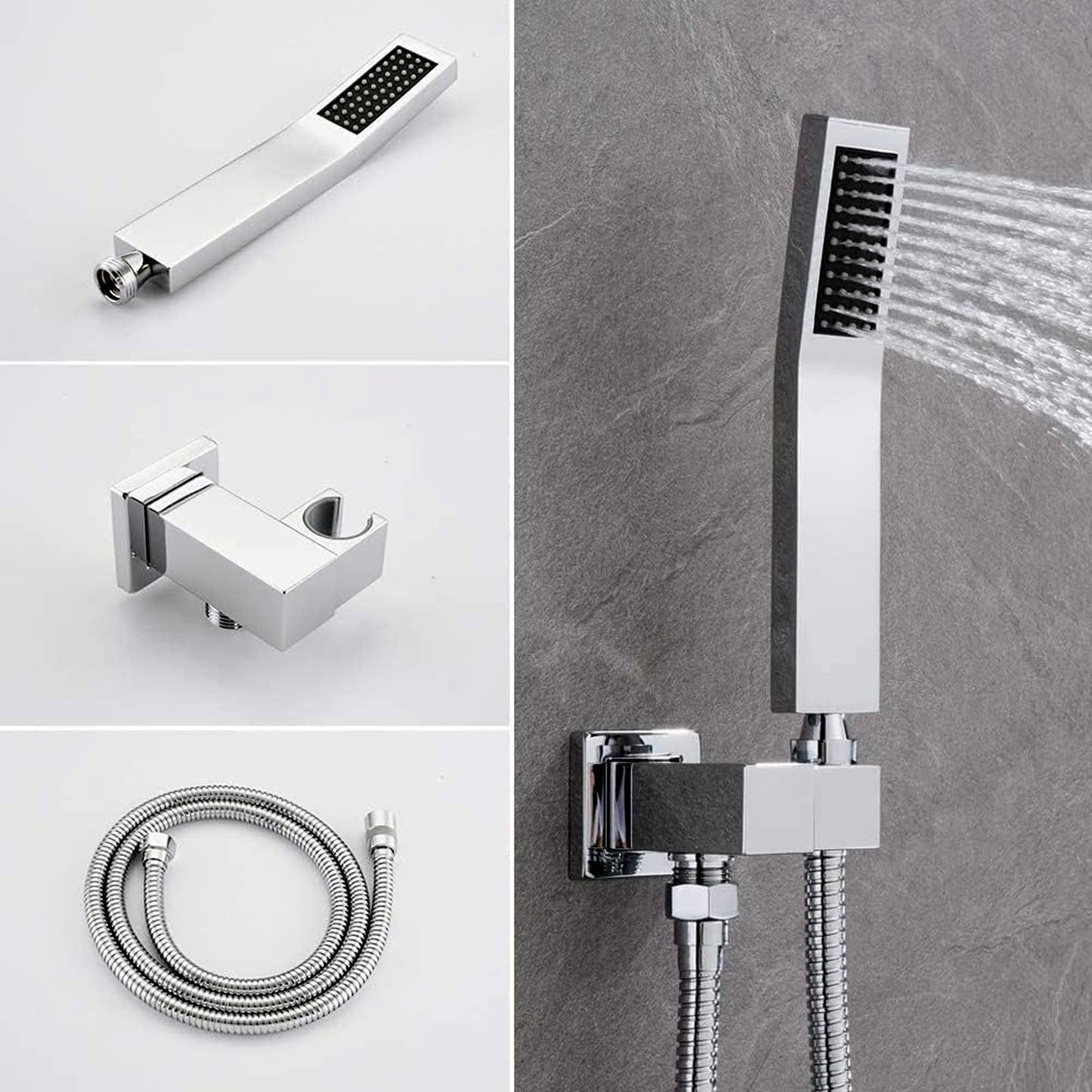 Sistema de Ducha TEKXDD Acero Inoxidable Alta Presión con Cabeza de Lluvia y Ducha de Mano