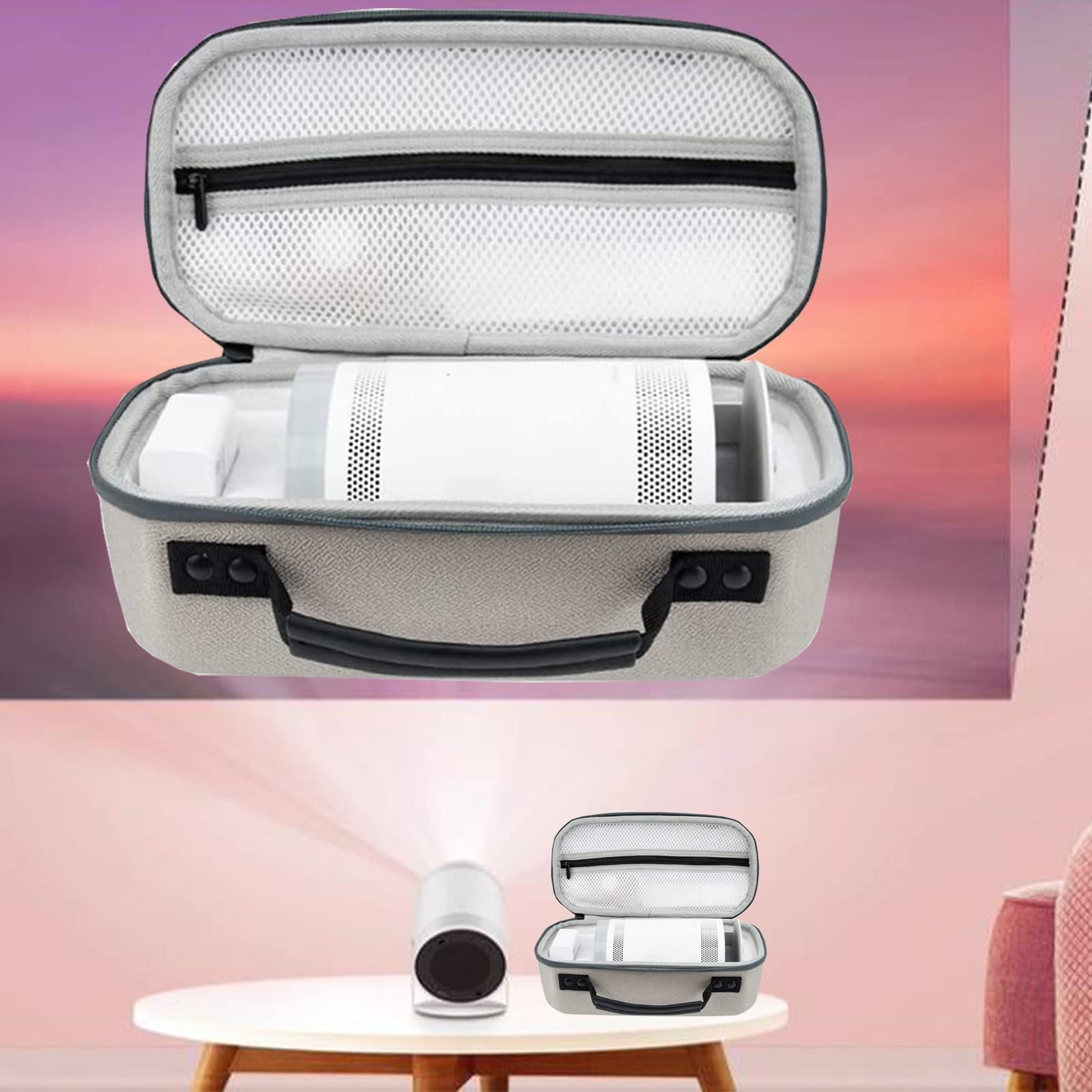 Hzycwgone - Funda rígida para Samsung The Freestyle Smart Portable Projector de 1ª generación y 2ª generación, bolsa de almacenamiento de viaje para el proyector portátil inteligente Freestyle