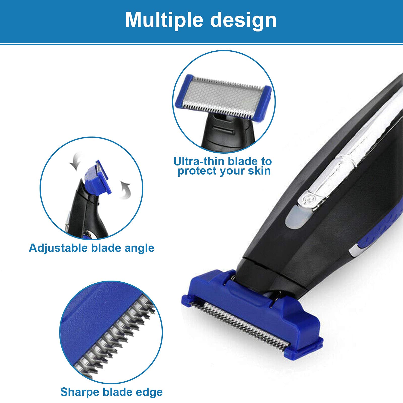 Cabezal de repuesto para máquina de afeitar eléctrica, cabezal de limpieza compatible con solo Trimmer Micro Touches de repuesto, cabezal de corte avanzado, cuchillas híbridas, incluye 2 cepillos de limpieza (2 unidades)