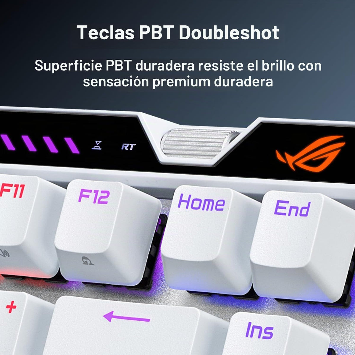 Teclado Analógico para Juegos ASUS ROG Falchion Ace 75 HE Blanco con Interruptor Magnético Intercambiable y Disparador Rápido