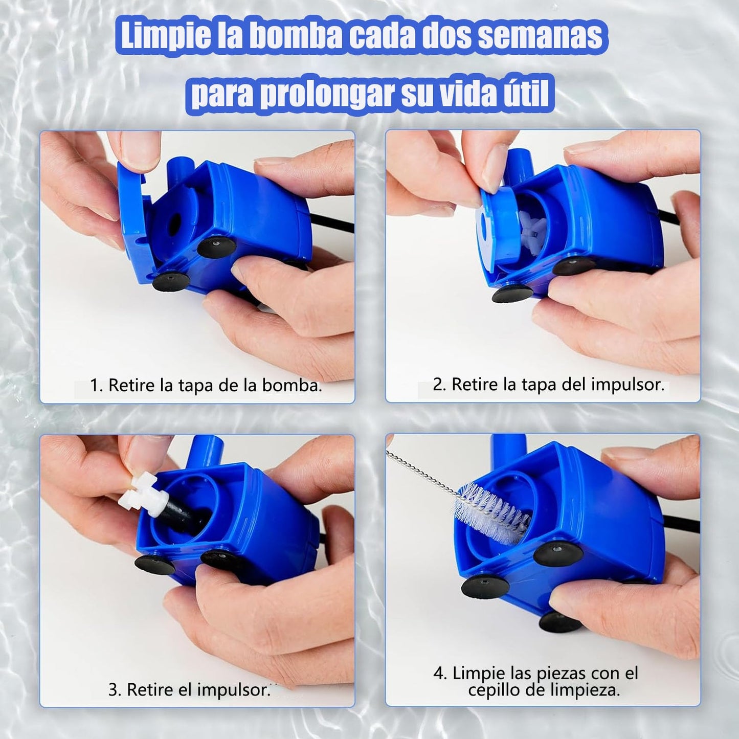 JMKleptobiosis Bomba De Fuente Para Gatos, Bomba De Fuente Agua Para Mascotas, Motor DR-DC160 Para Fuente Redonda,Cúbica y con Gorro de Flores，Alimentado Por USB, Con Luz Led
