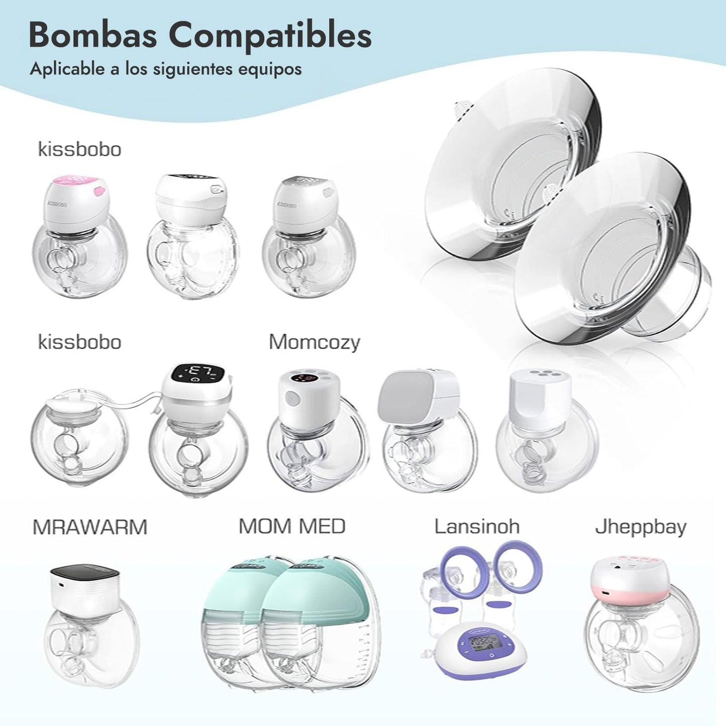 Inserto De Brida 19mm 2 Piezas, Compatible Con Lansinoh/Momcozy S9 Pro/S12 Pro/Medela/Willow/Elvie, Escudo/Brida De Extractor De Leche Portátil, Colector De Pecho 19mm Universal