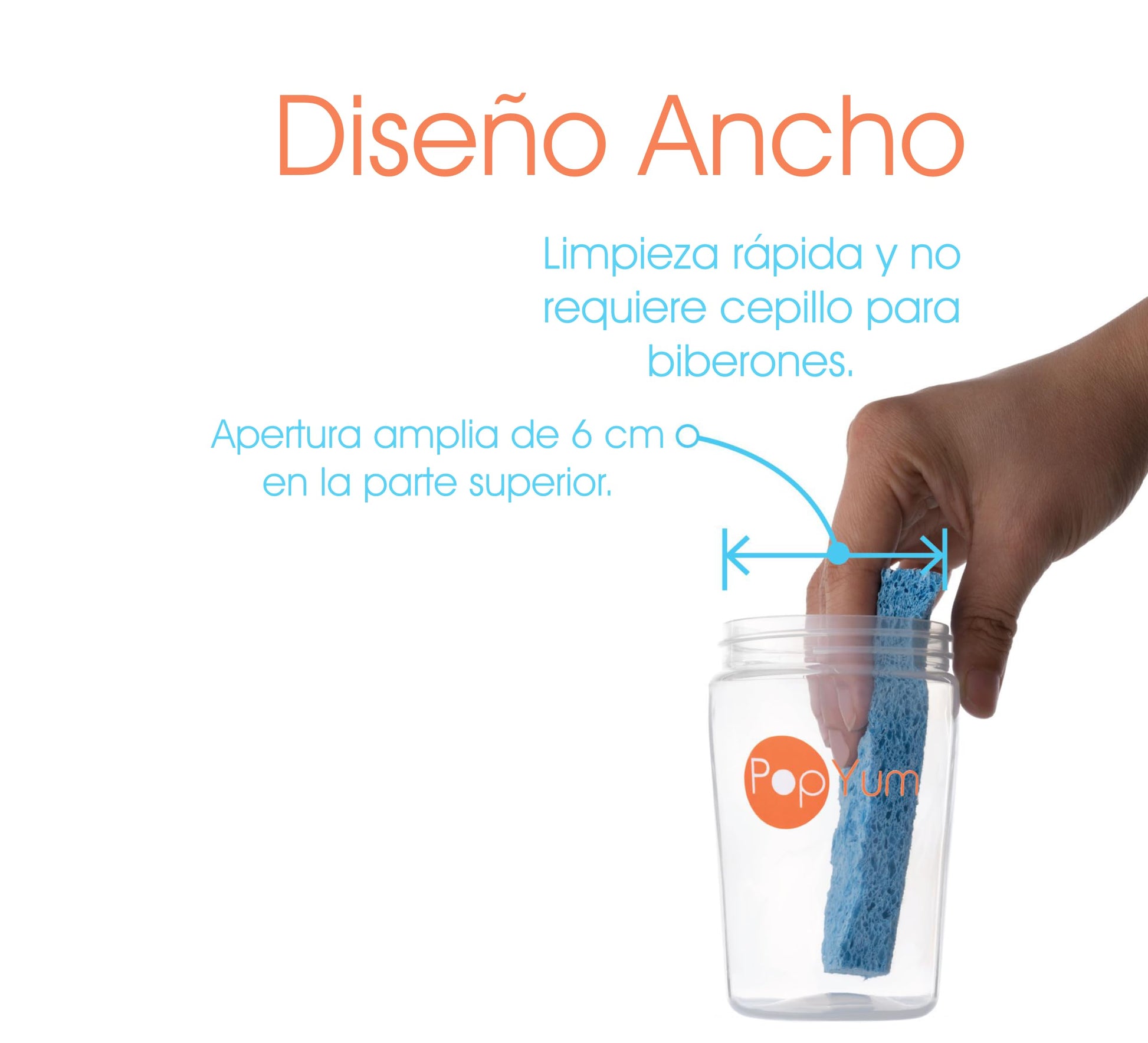 Biberón Anticólicos PopYum Azul 260 ml Paquete de 2 Unidades para Bebé