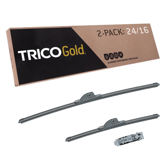 Juego de Limpiaparabrisas TRICO Gold 24 y 16 Pulgadas Visibilidad Superior Todo Clima Súper Premium para Vehículo