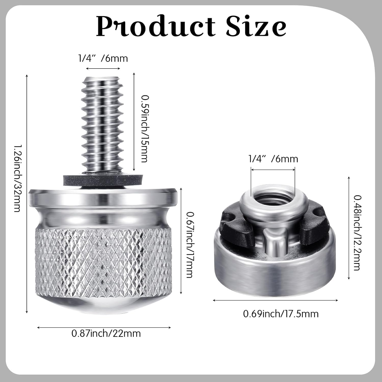 Juego de 2 Tuercas WADY Plata Compatible con Harley-Davidson Sportster y Softail Touring Dyna