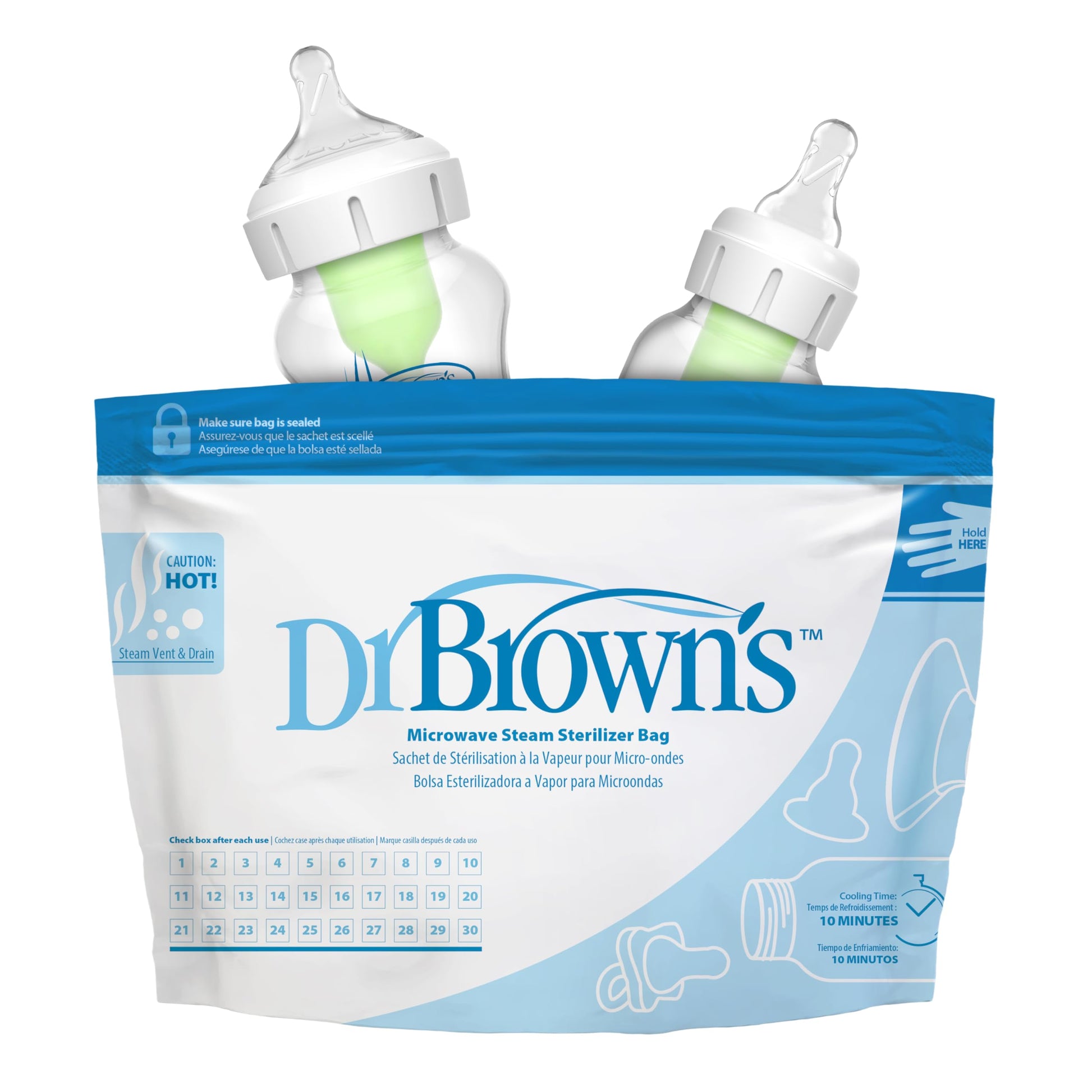 Bolsitas Esterilizadoras para Microondas Dr. Brown's a Vapor