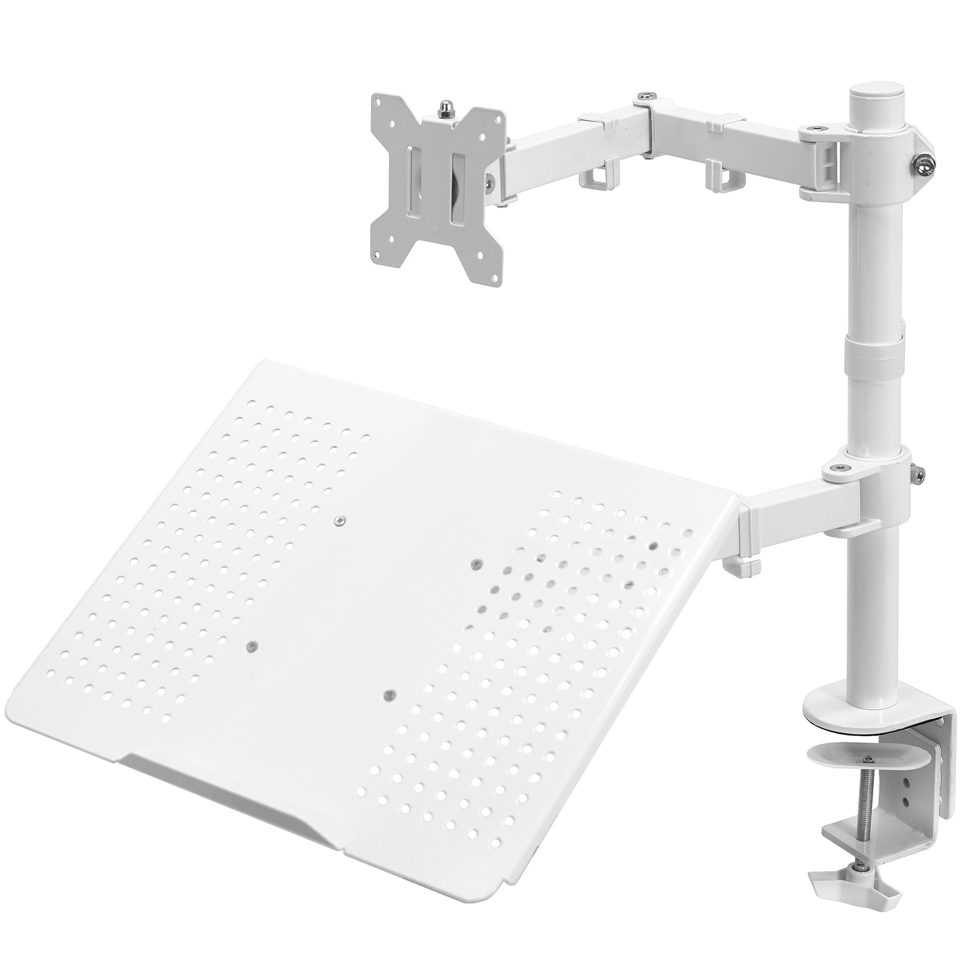 Conjunto de Soporte para Monitor VIVO Blanco totalmente Ajustable para Computadora Individual