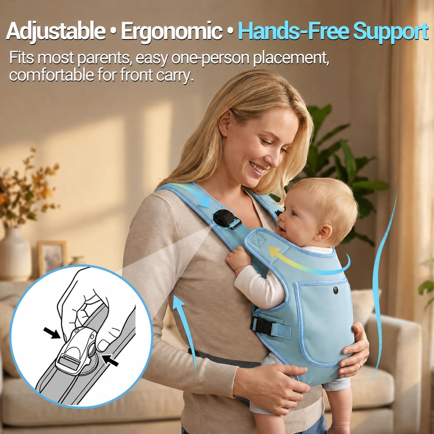 Portabebés de neopreno para bebés recién nacidos a niños, ergonómico e impermeable para el pecho con correas ajustables, transpirable y ligero, equipo de uso para verano, piscina, natación y playa