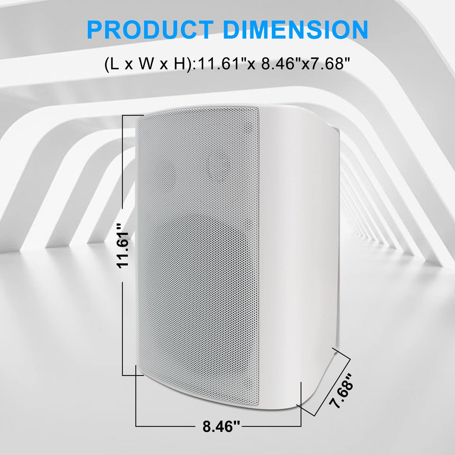 STUDIOFINIX Altavoces pasivos de Exterior de 6,5 Pulgadas con 800 vatios y Graves potentes, Altavoces de Pared Resistentes al Agua para Patio y jardín (2 Pares, Blanco)