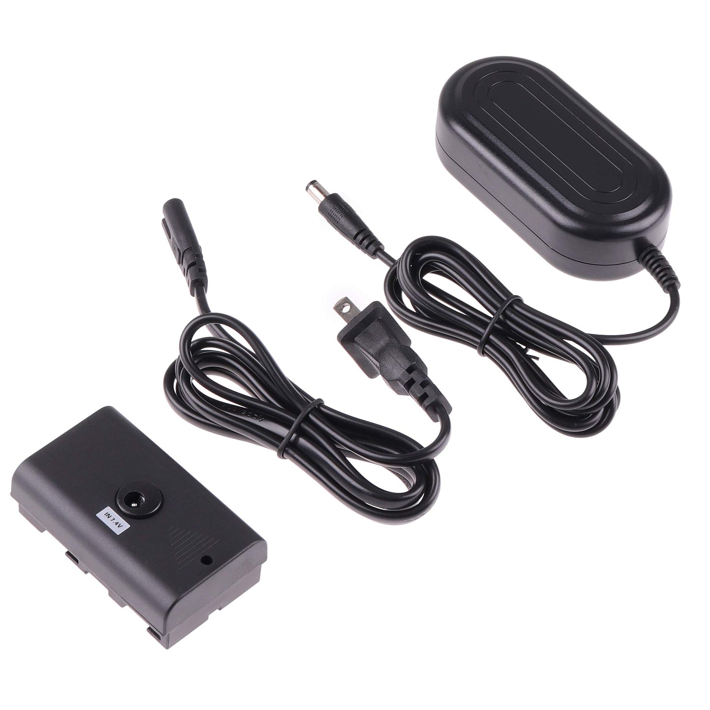 foto4easy Foto4easy Adaptador de corriente alterna con batería simulada NP-F DC upler para Sony NP-F970 NP-F960 NP-F770 NP-F750 NP-F550 para monitor de cámara de luz LED de vídeo, negro