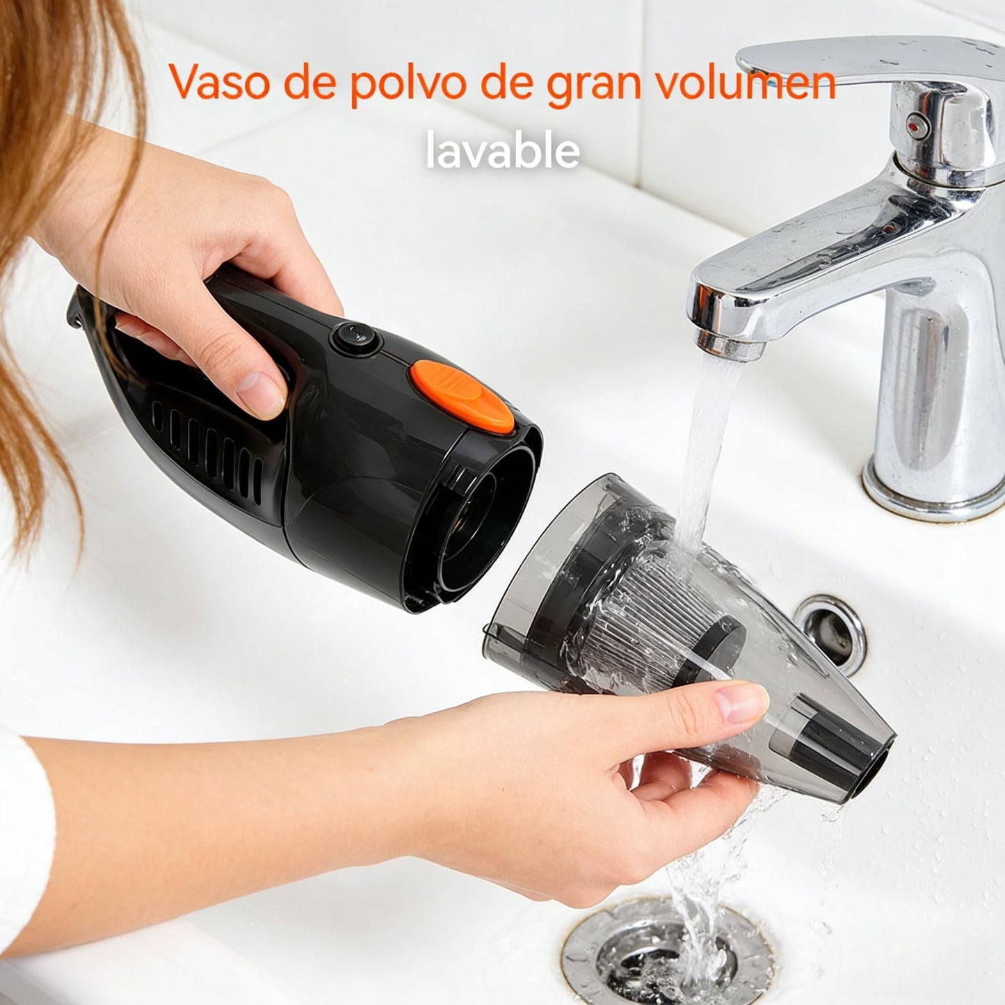 CISSSEE Aspiradora de Mano 2 en 1, Aspiradora Vertical 16kPa, para Hogar y Auto Alta Succión Pelo de Mascotas Cualquier Piso Ligera Aspiradora de Mano con Cable de 5 M