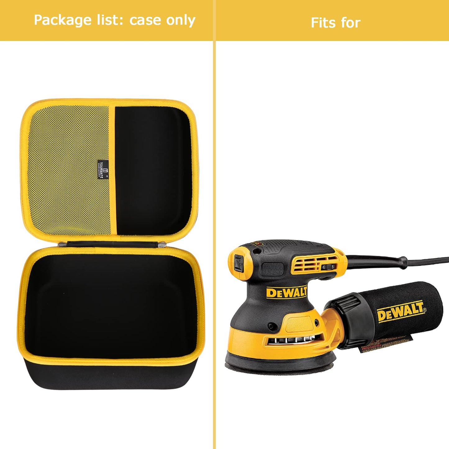 Funda rígida Tourmate compatible con lijadora de órbita aleatoria DEWALT DWE6423 y lijadora de palma DEWALT DWE6411K