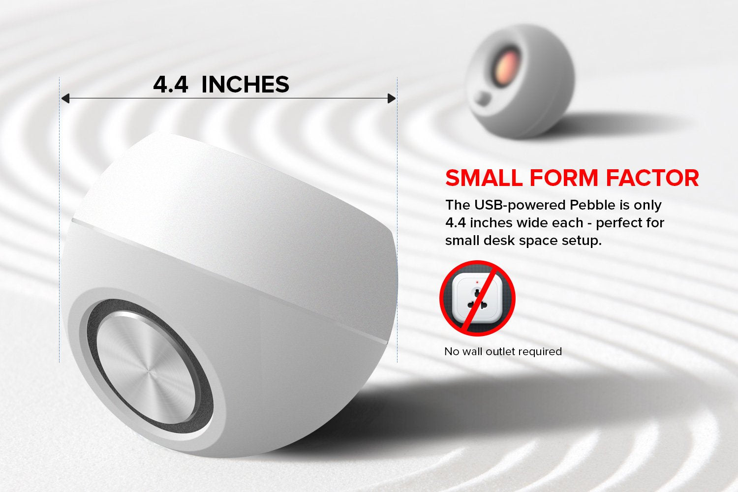 Creative Pebble 2.0 Altavoces de computadora alimentados por USB con Controladores de Campo lejano y radiadores pasivos para PC y portátiles (Blanco)