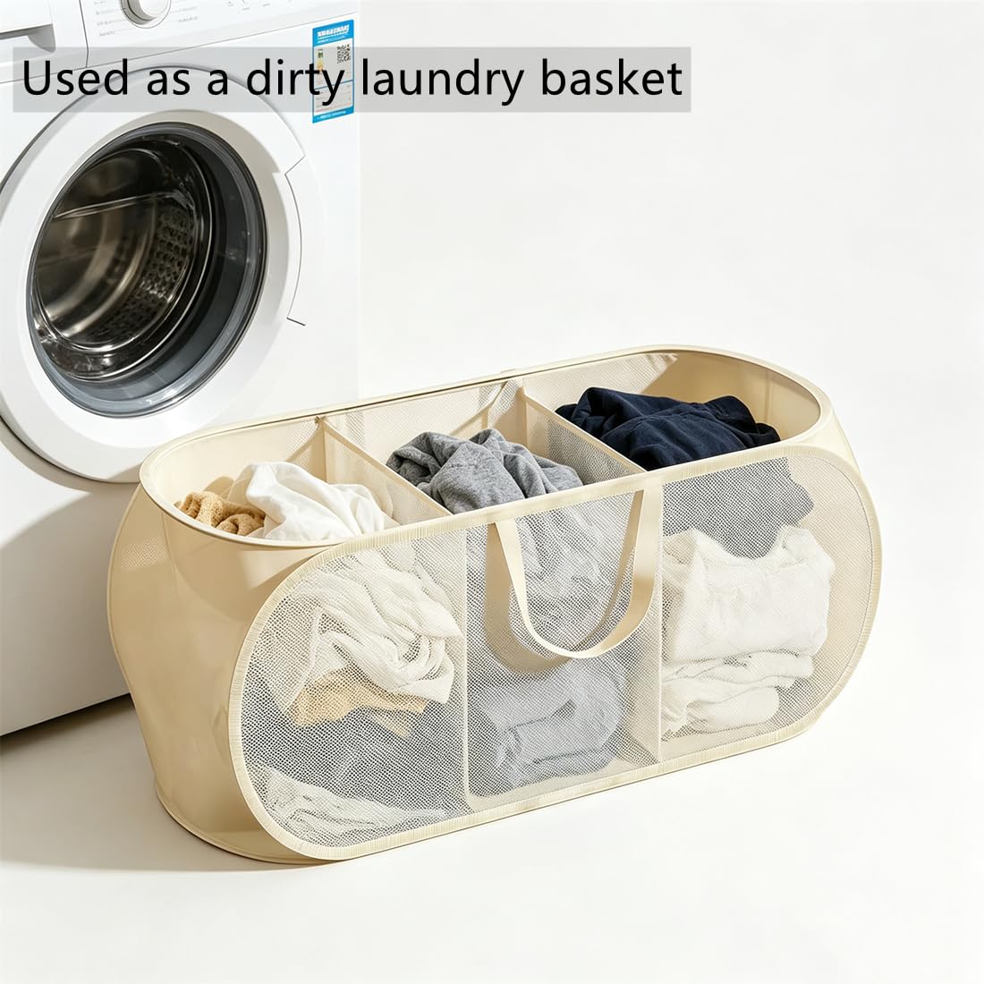 BEENIFIC - Cofre de almacenamiento grande para juguetes, organizador de almacenamiento de animales de peluche, cesta de juguetes para niños, niñas (beige)