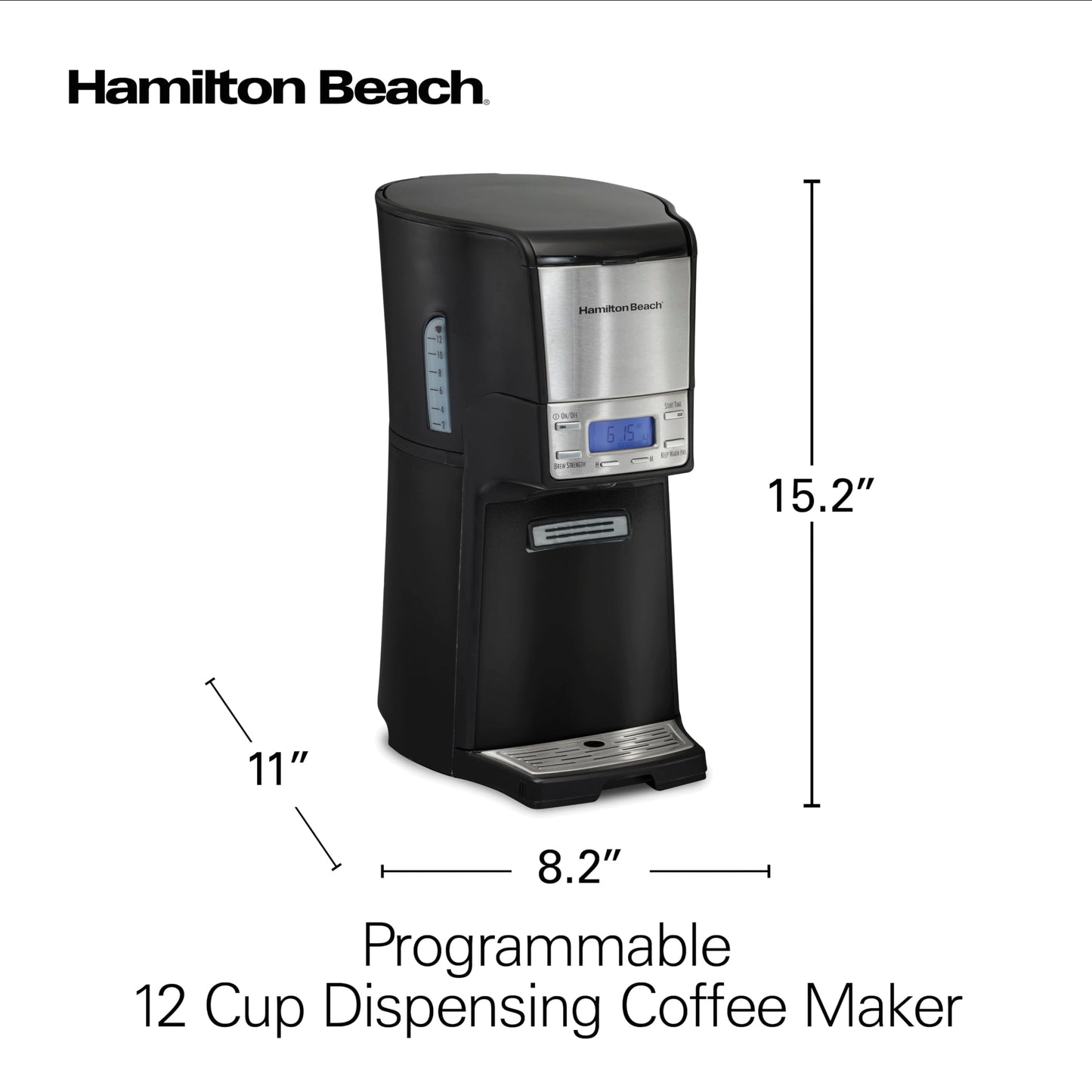 Hamilton Beach brewstation 47380 dispensador de 10 tazas cafetera, Negro, 12 tazas, 1