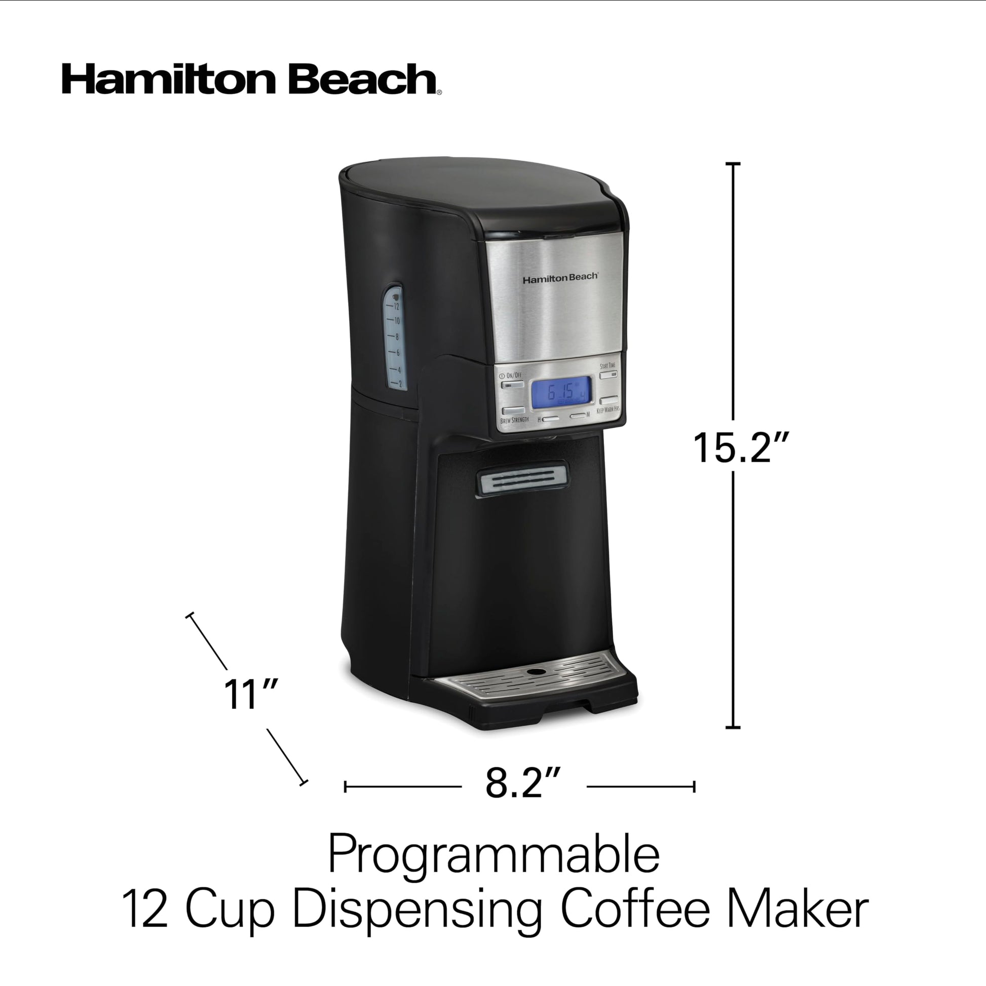 Hamilton Beach brewstation 47380 dispensador de 10 tazas cafetera, Negro, 12 tazas, 1