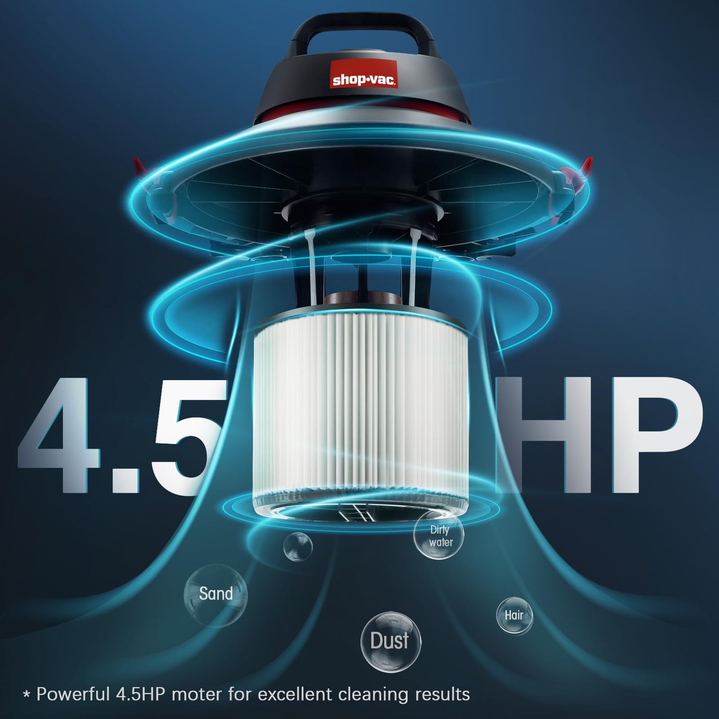 Aspiradora Húmeda y Seca Shop-Vac Acero Inoxidable 5 Galones Portátil para Taller y Cochera
