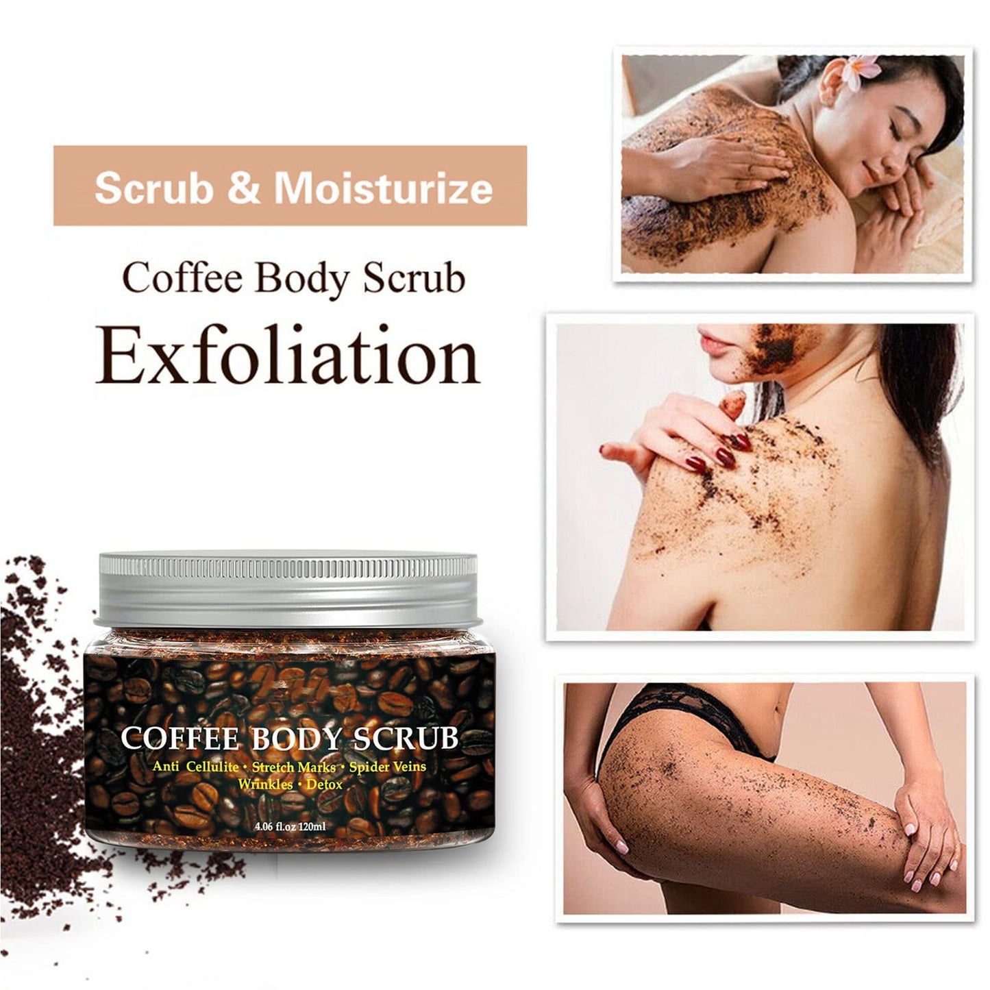 Exfoliante Corporal Seguro Café Limpieza Profunda Nutritivo para el Cuidado Diario de la Piel