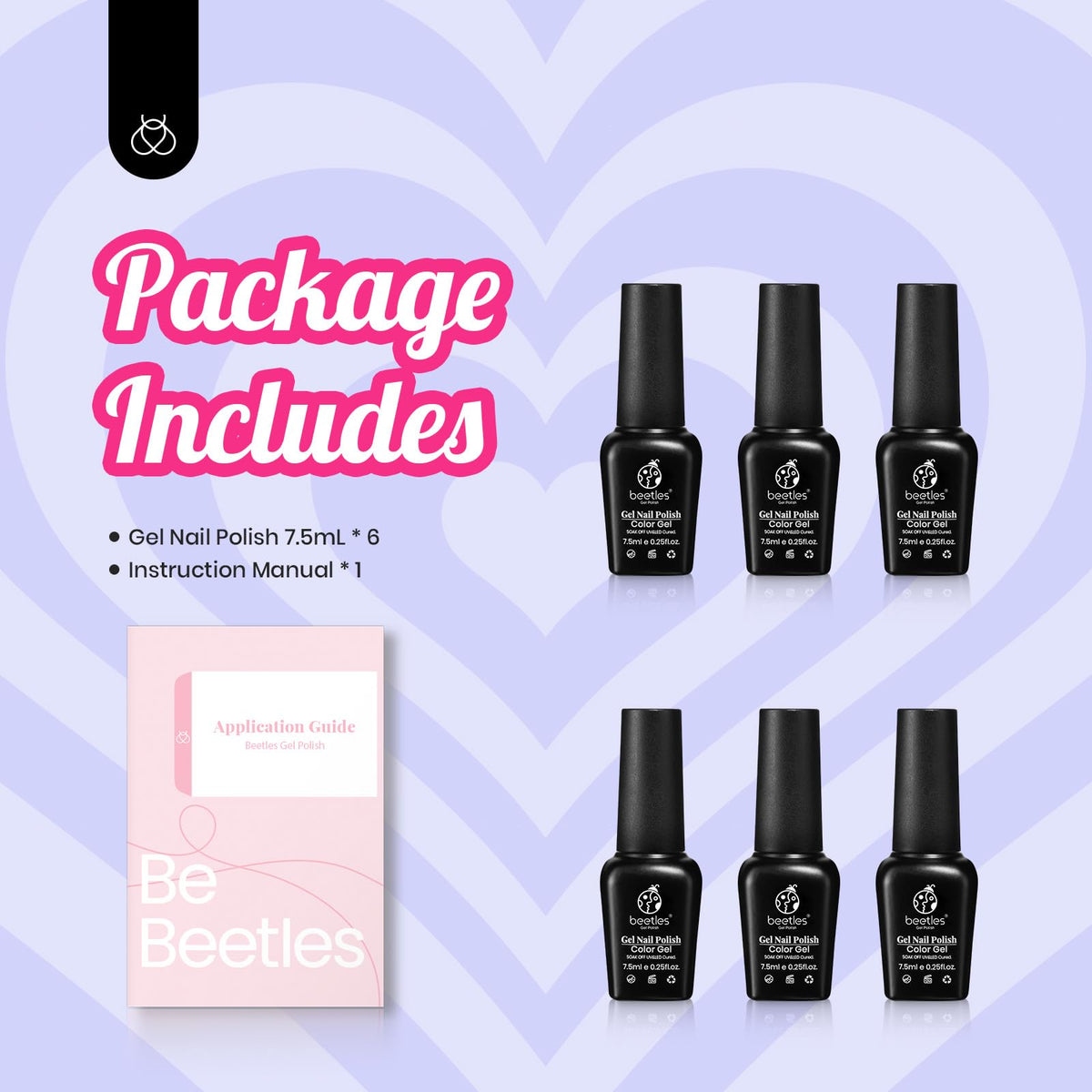 Beetles Valentine's Day Glitter Baby Pink Red Gel Nail Polish Set 6 Colors Pink White Gel Polish Kit Soak Off LED Lamp Nail Gel Kit Christmas New Year Girlfriend Gift for Women Mom Manicure Kit