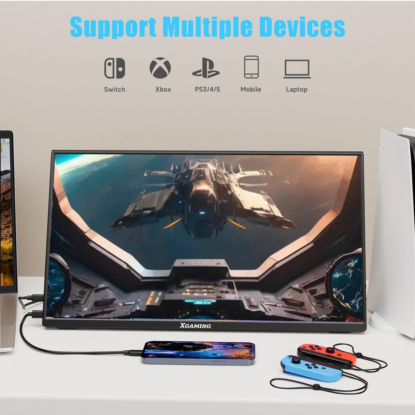 Monitor Portátil XGaming 15.6 Pulgadas 1080P FHD IPS USB-C Ultra Delgado para Juegos HDR